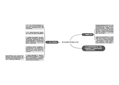 高中生期中考试复习计划