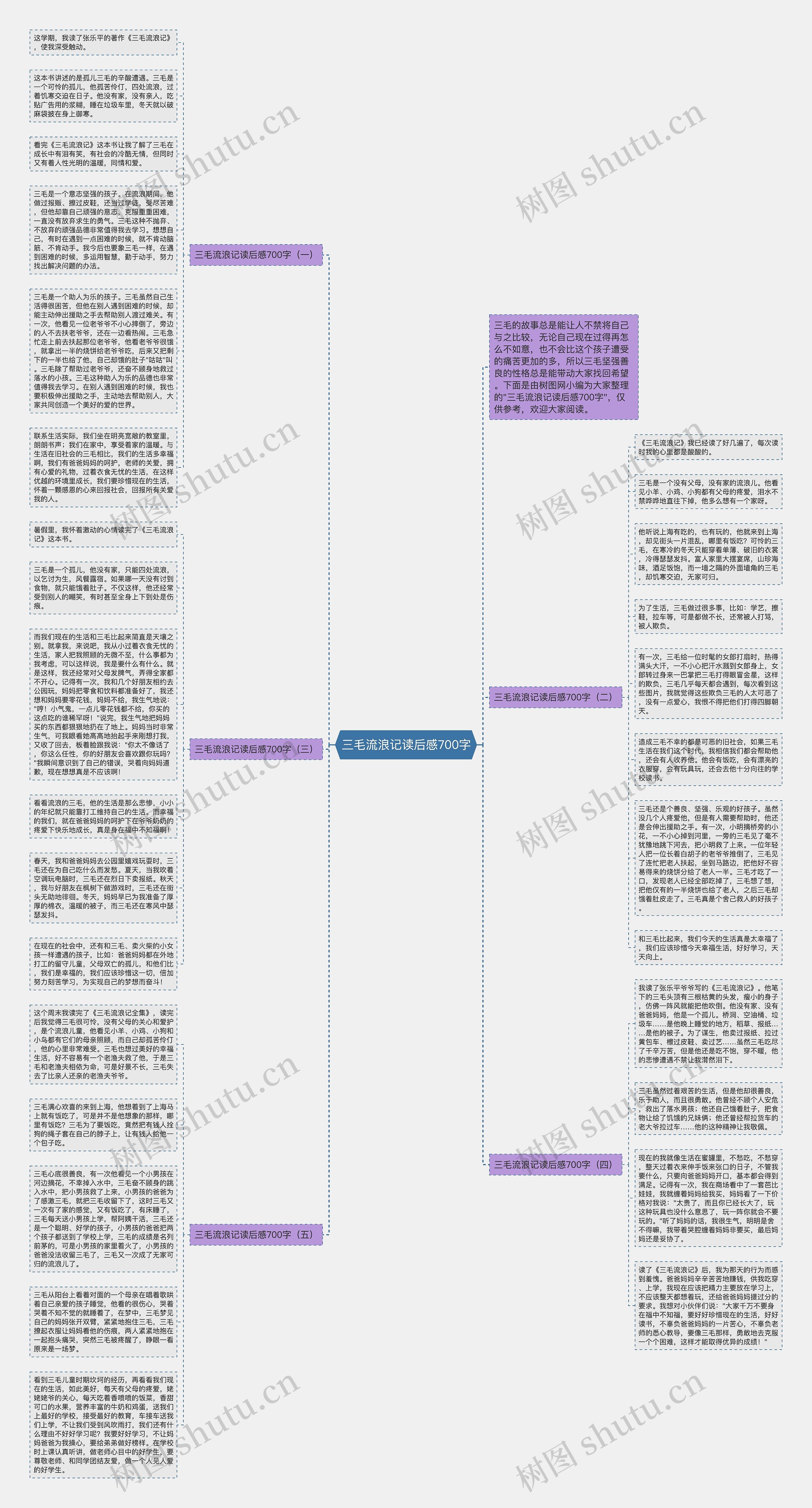 三毛流浪记读后感700字思维导图