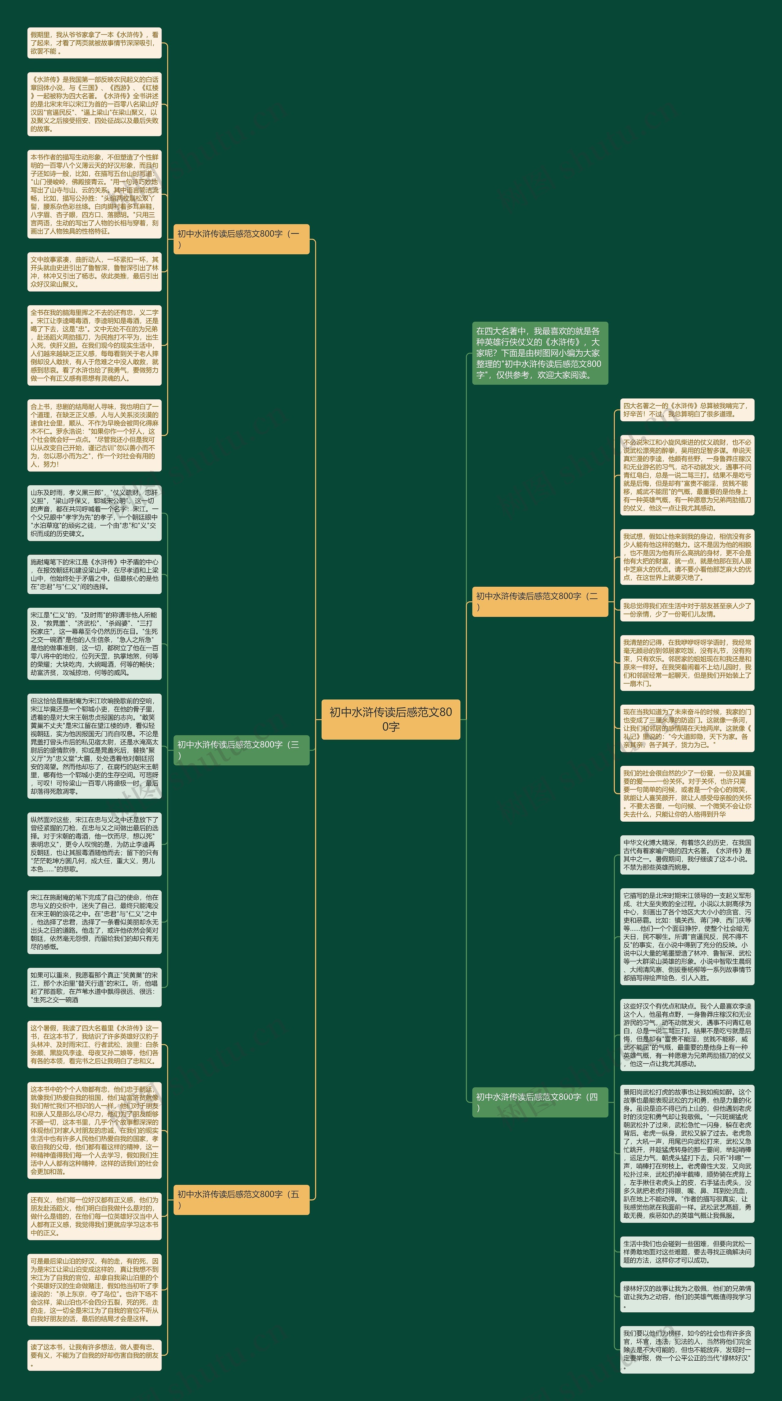 初中水浒传读后感范文800字思维导图