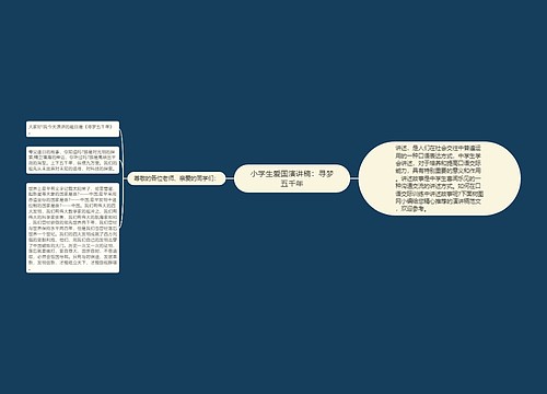 小学生爱国演讲稿：寻梦五千年