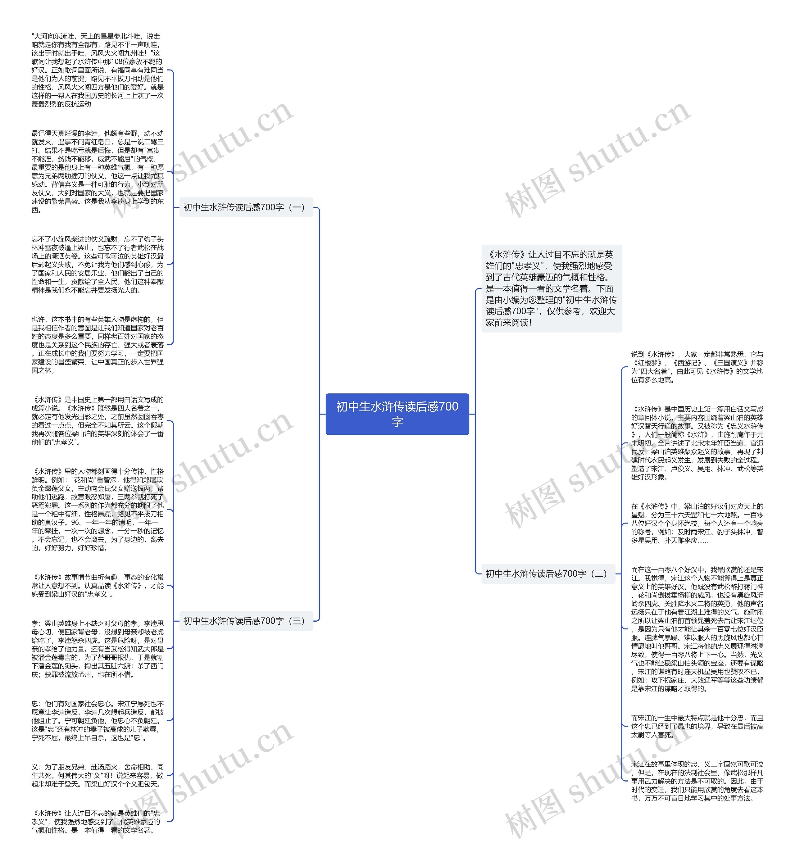 初中生水浒传读后感700字思维导图