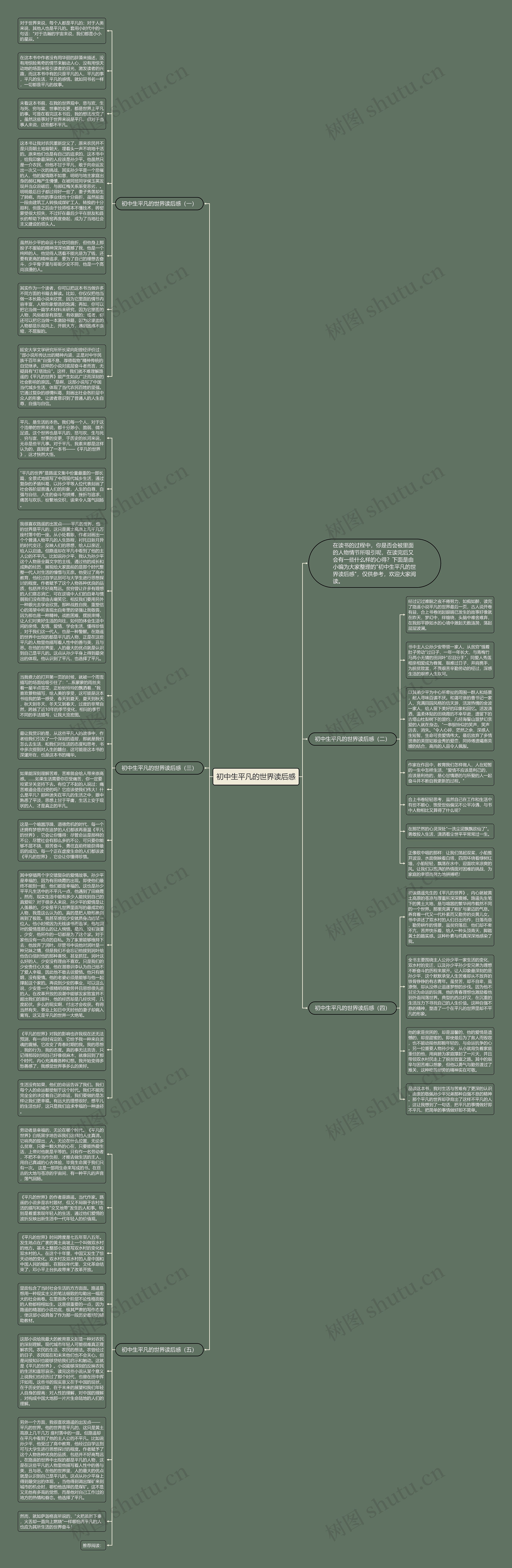 初中生平凡的世界读后感思维导图
