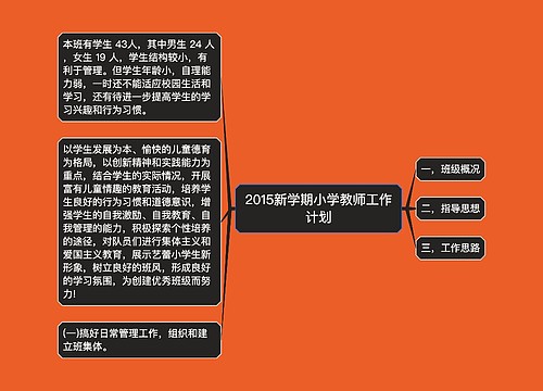 2015新学期小学教师工作计划