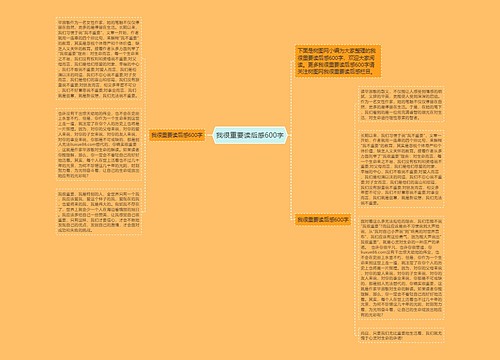 我很重要读后感600字