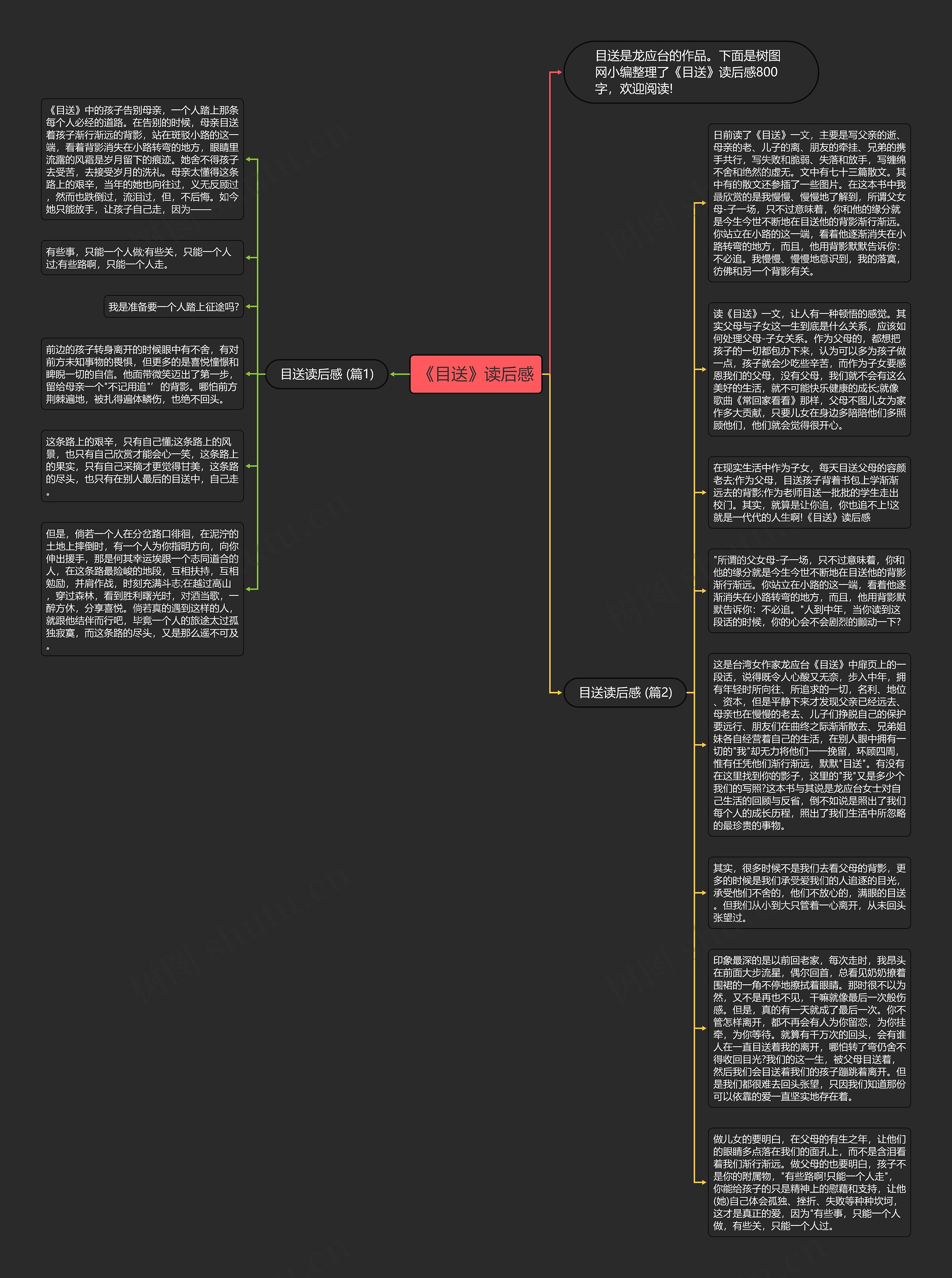 《目送》读后感思维导图