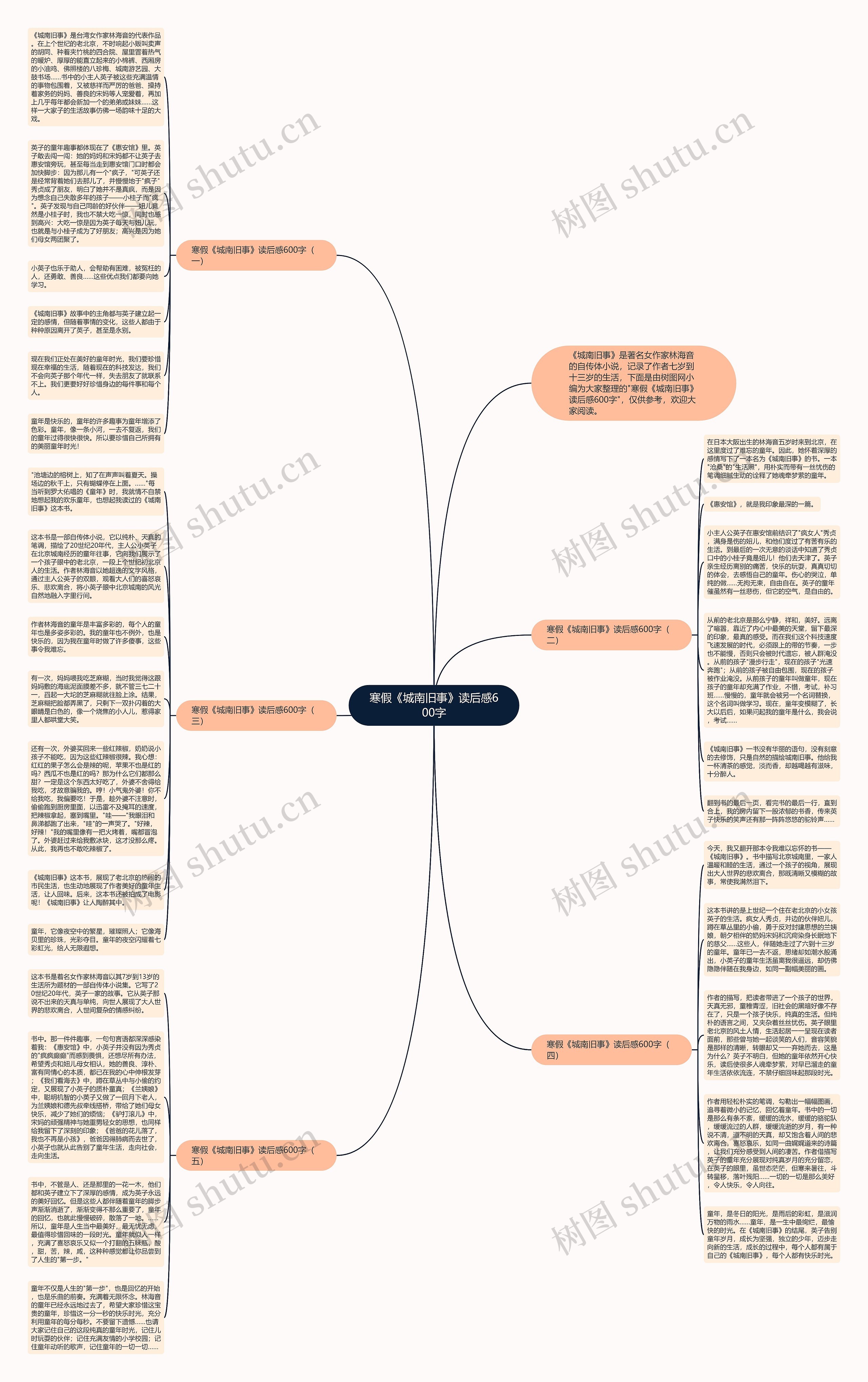 寒假《城南旧事》读后感600字思维导图