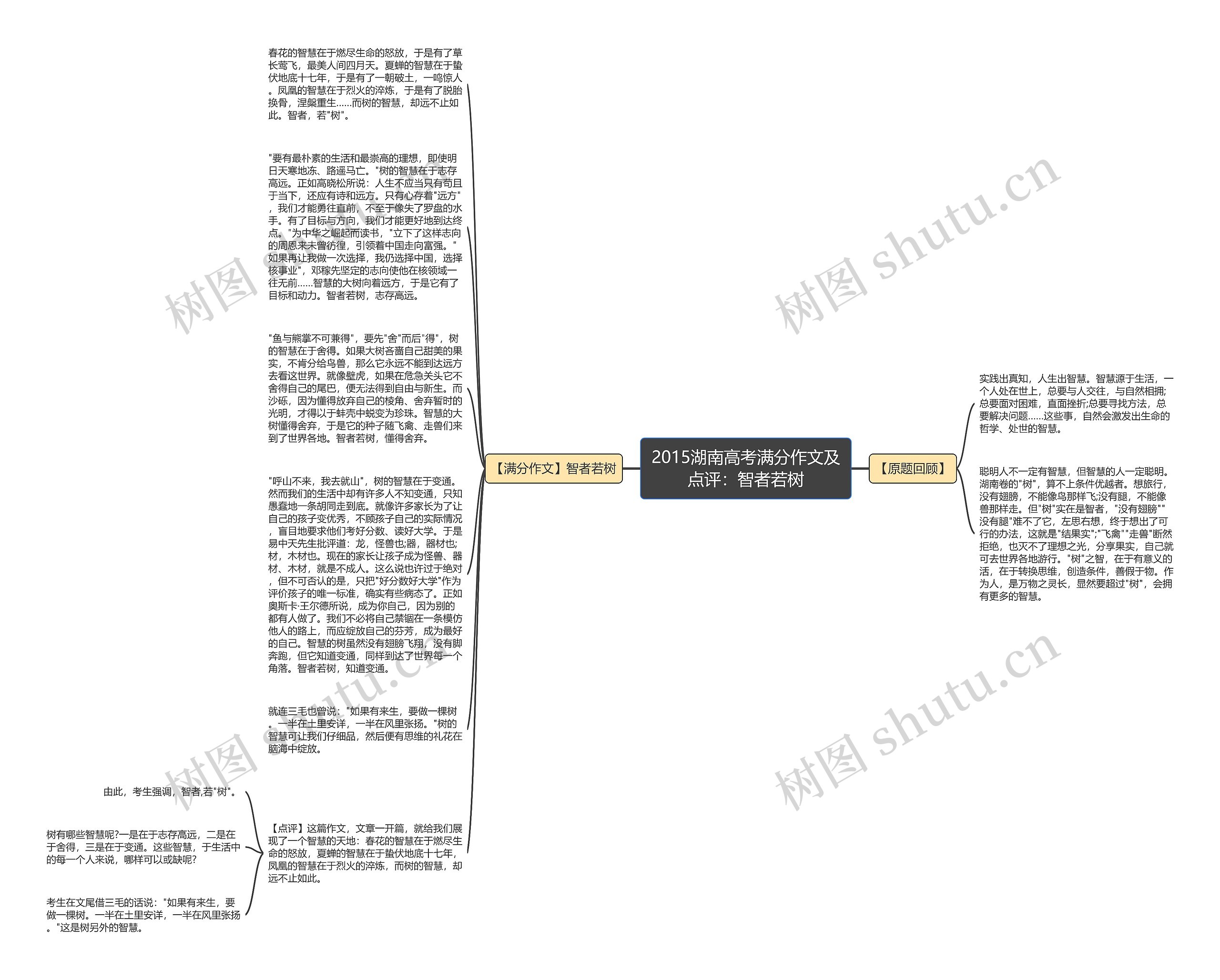 2015湖南高考满分作文及点评：智者若树