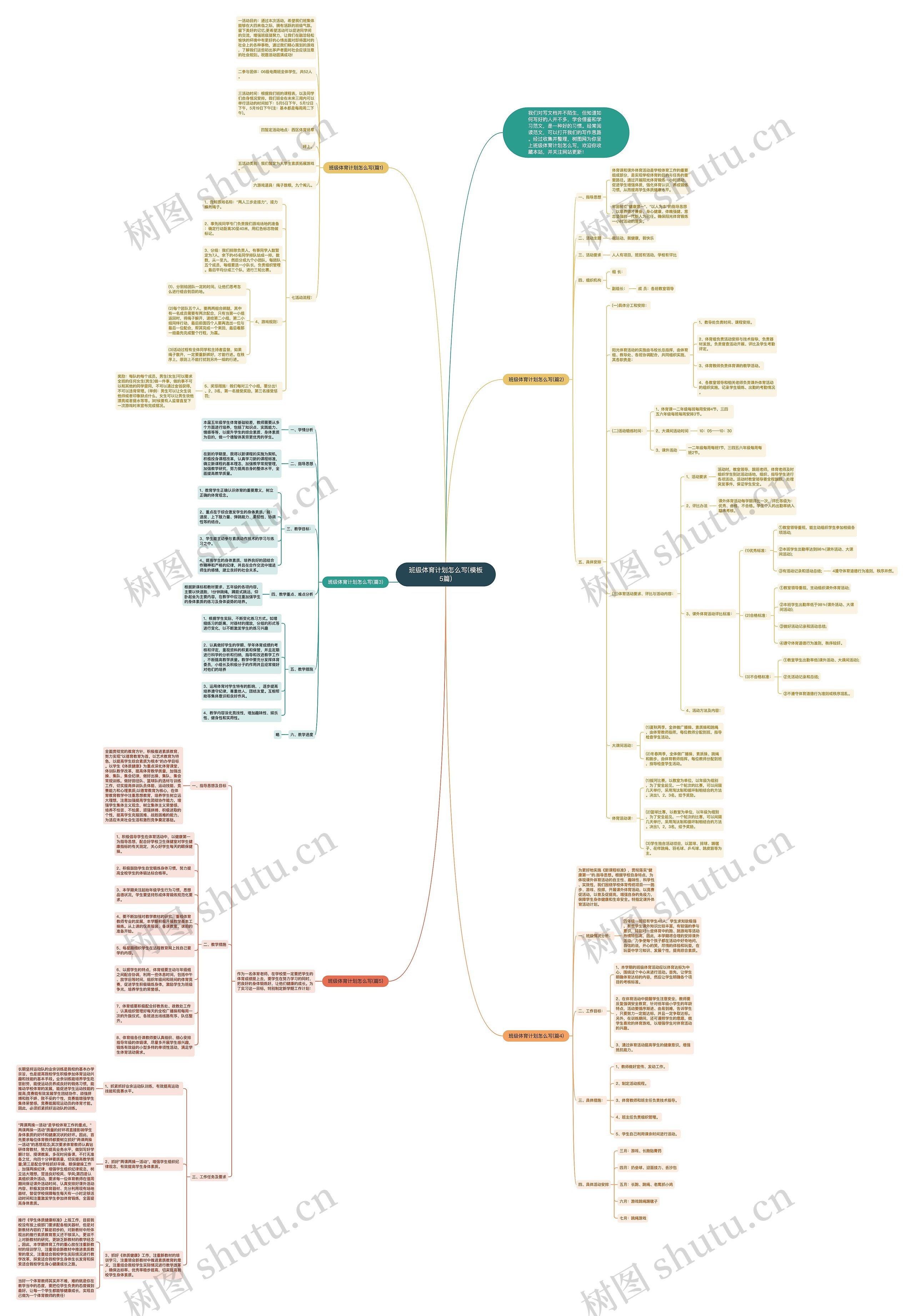 班级体育计划怎么写(5篇)思维导图