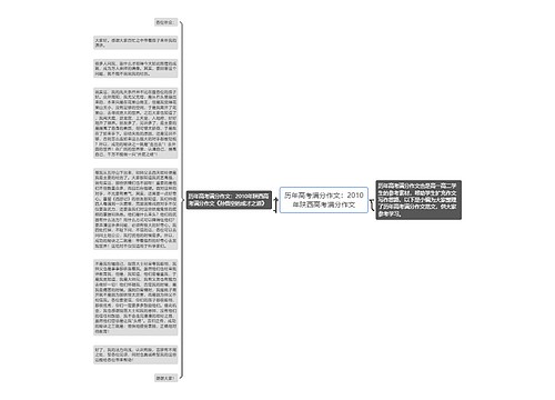 历年高考满分作文：2010年陕西高考满分作文