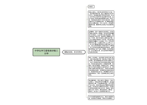 中学生学习雷锋演讲稿三分钟