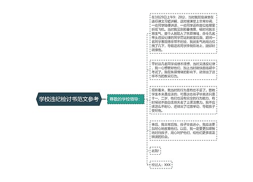 学校违纪检讨书范文参考