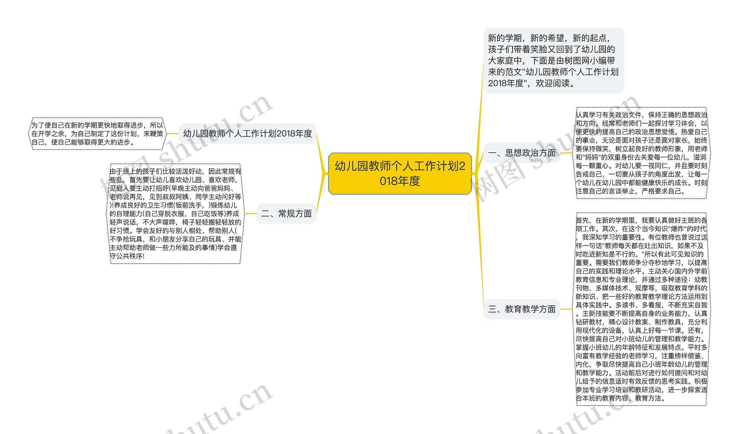 幼儿园教师个人工作计划2018年度