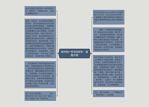 初中初一作文600字：自我介绍