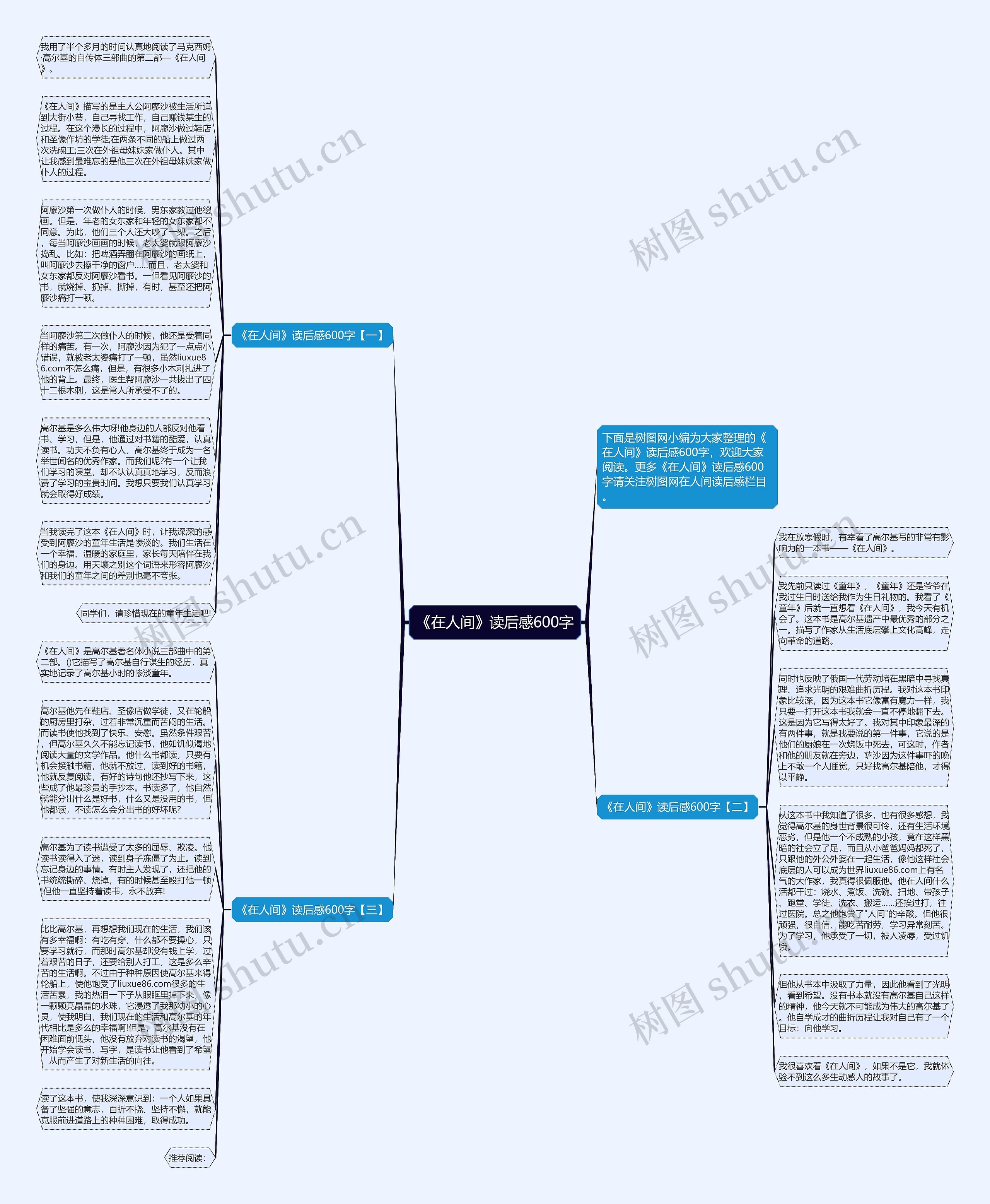 《在人间》读后感600字思维导图