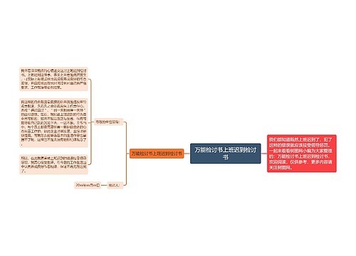 万能检讨书上班迟到检讨书