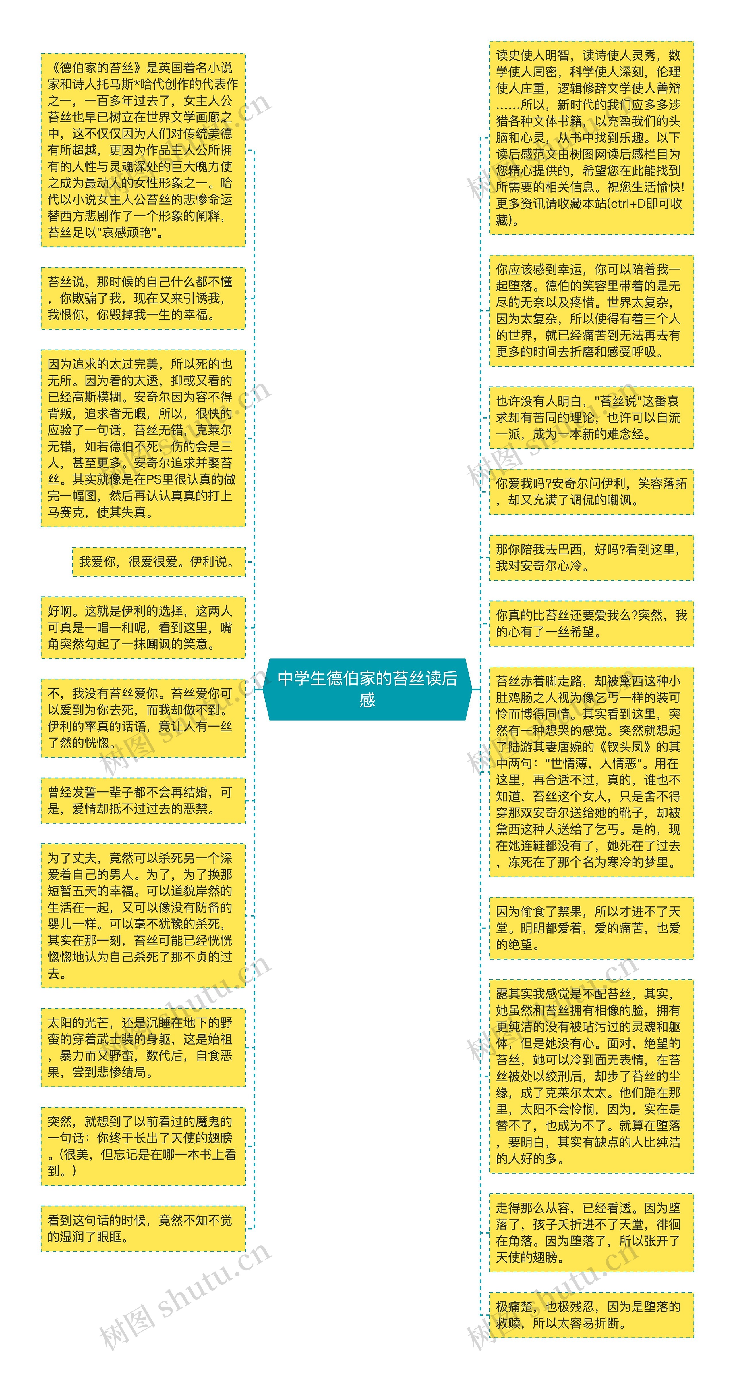 中学生德伯家的苔丝读后感思维导图