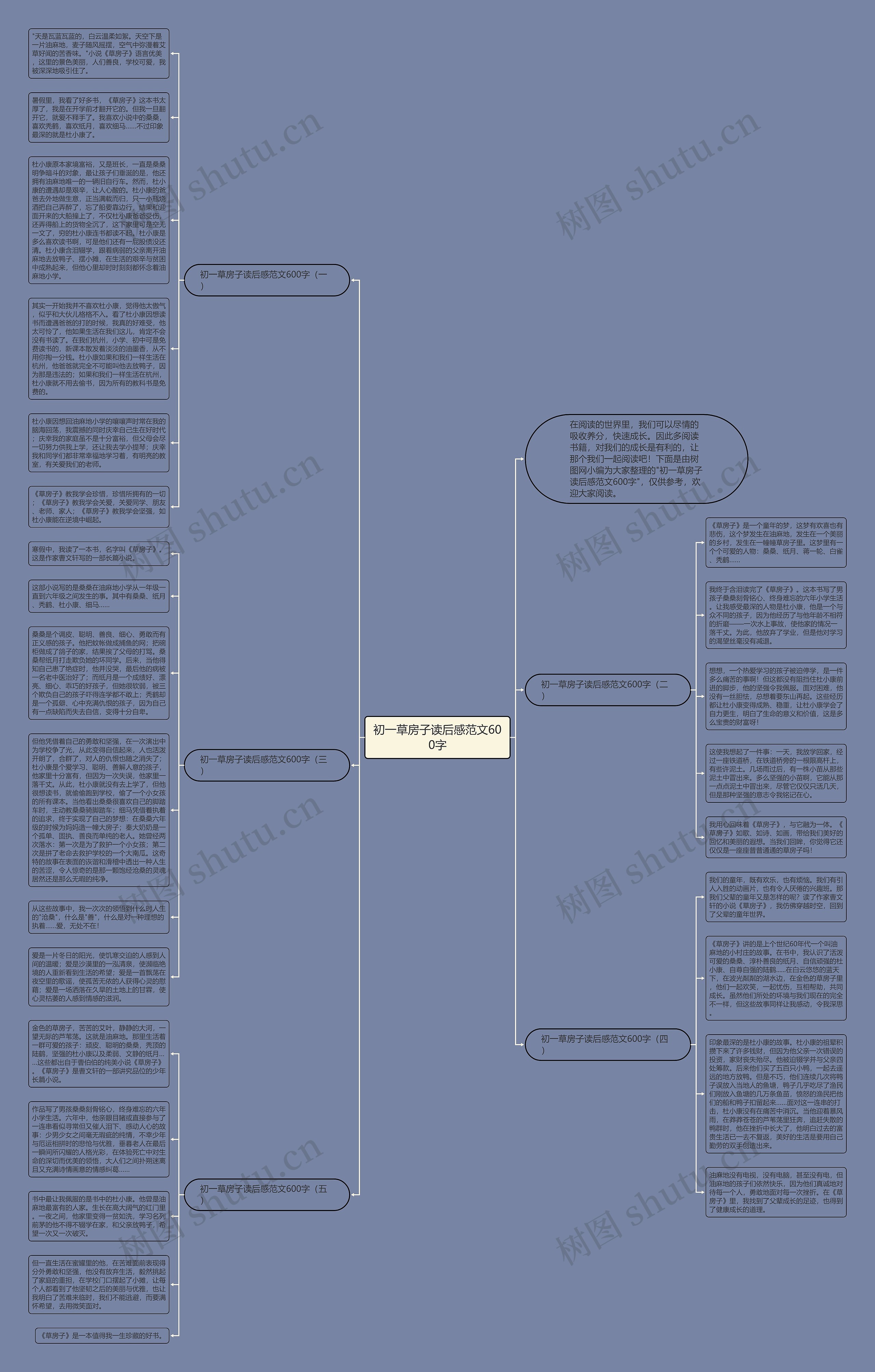 初一草房子读后感范文600字思维导图