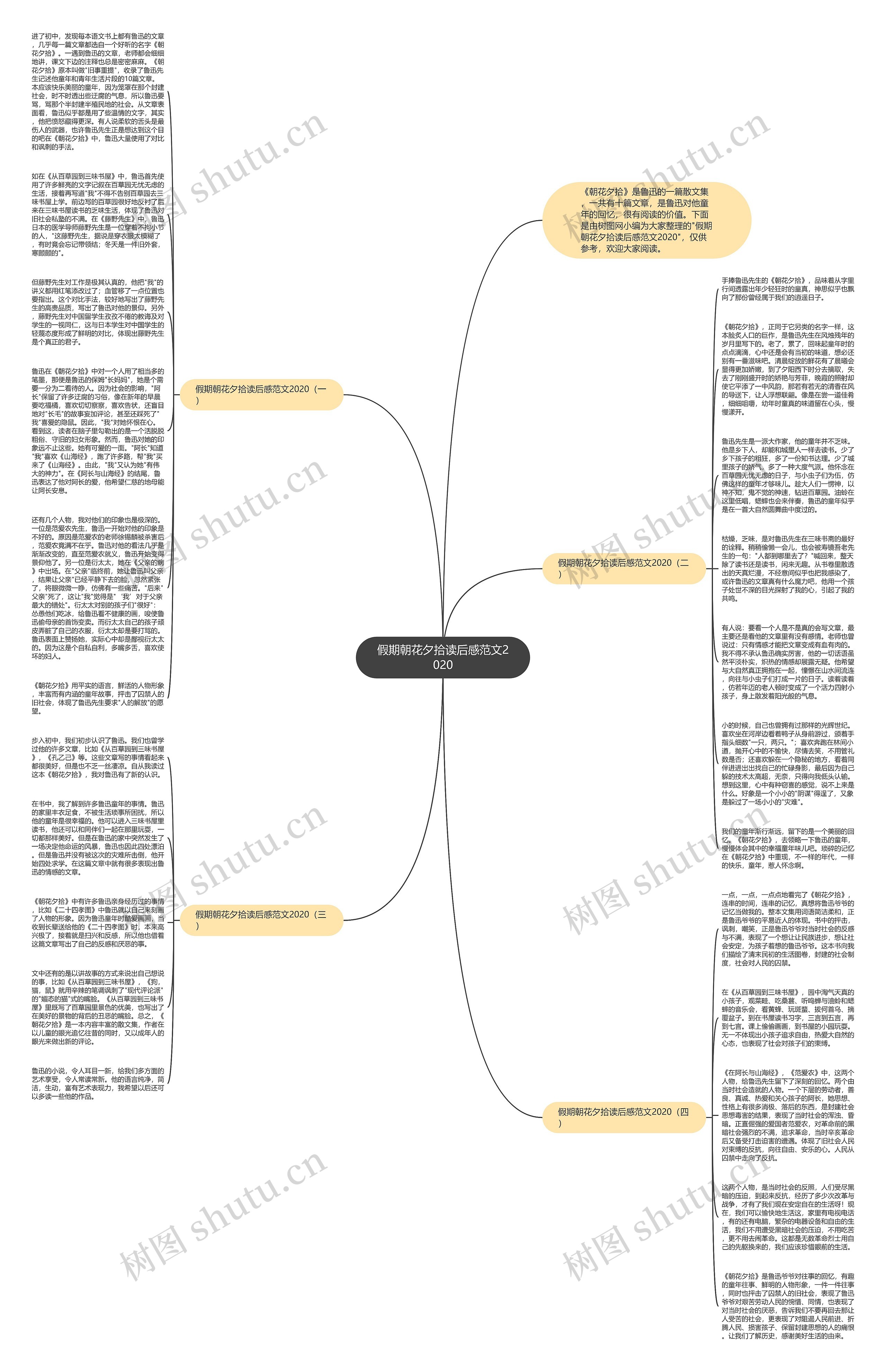 假期朝花夕拾读后感范文2020思维导图