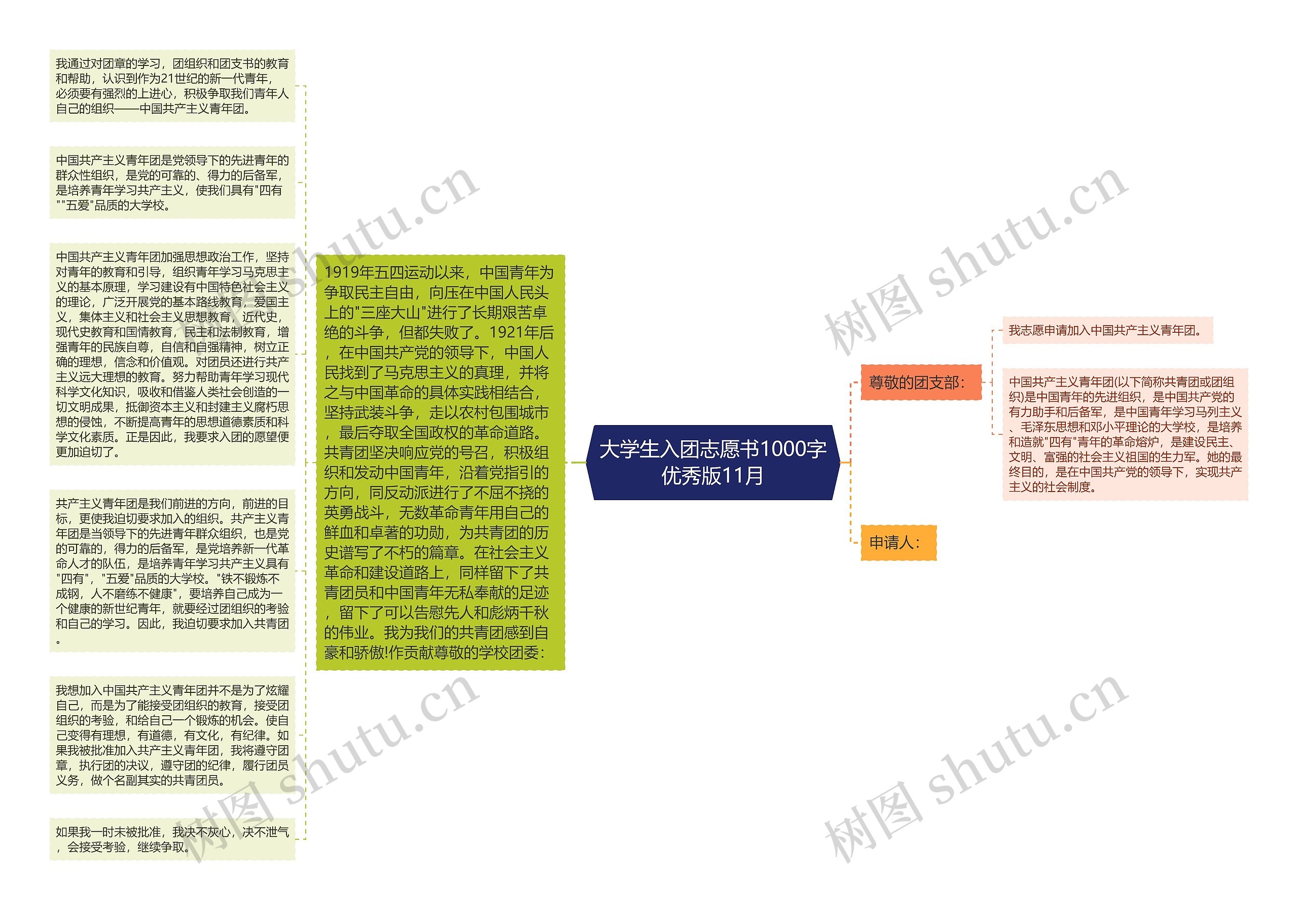 大学生入团志愿书1000字优秀版11月