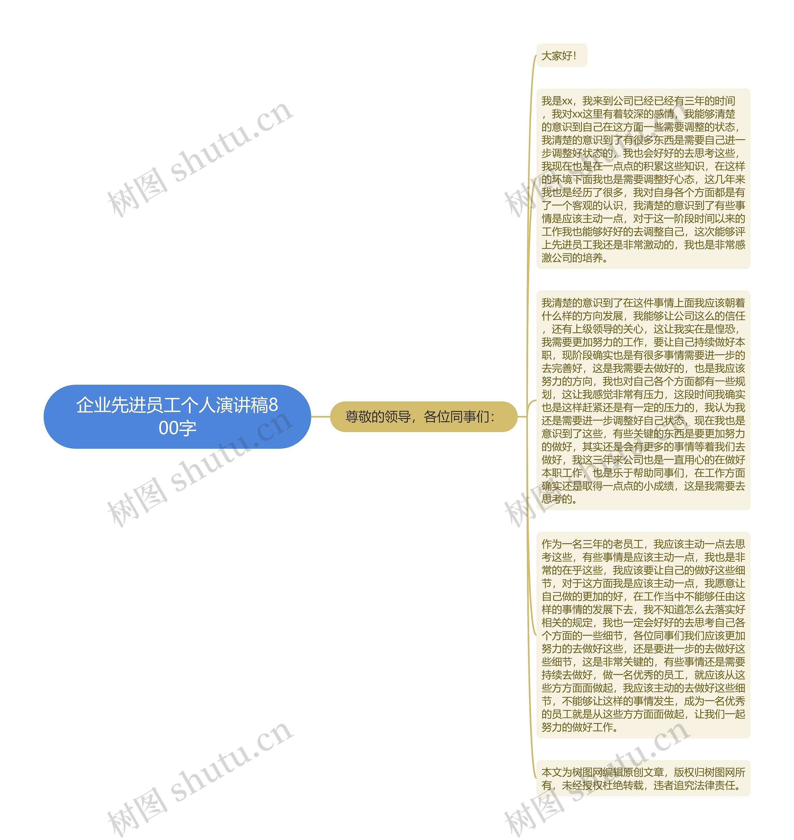 企业先进员工个人演讲稿800字思维导图