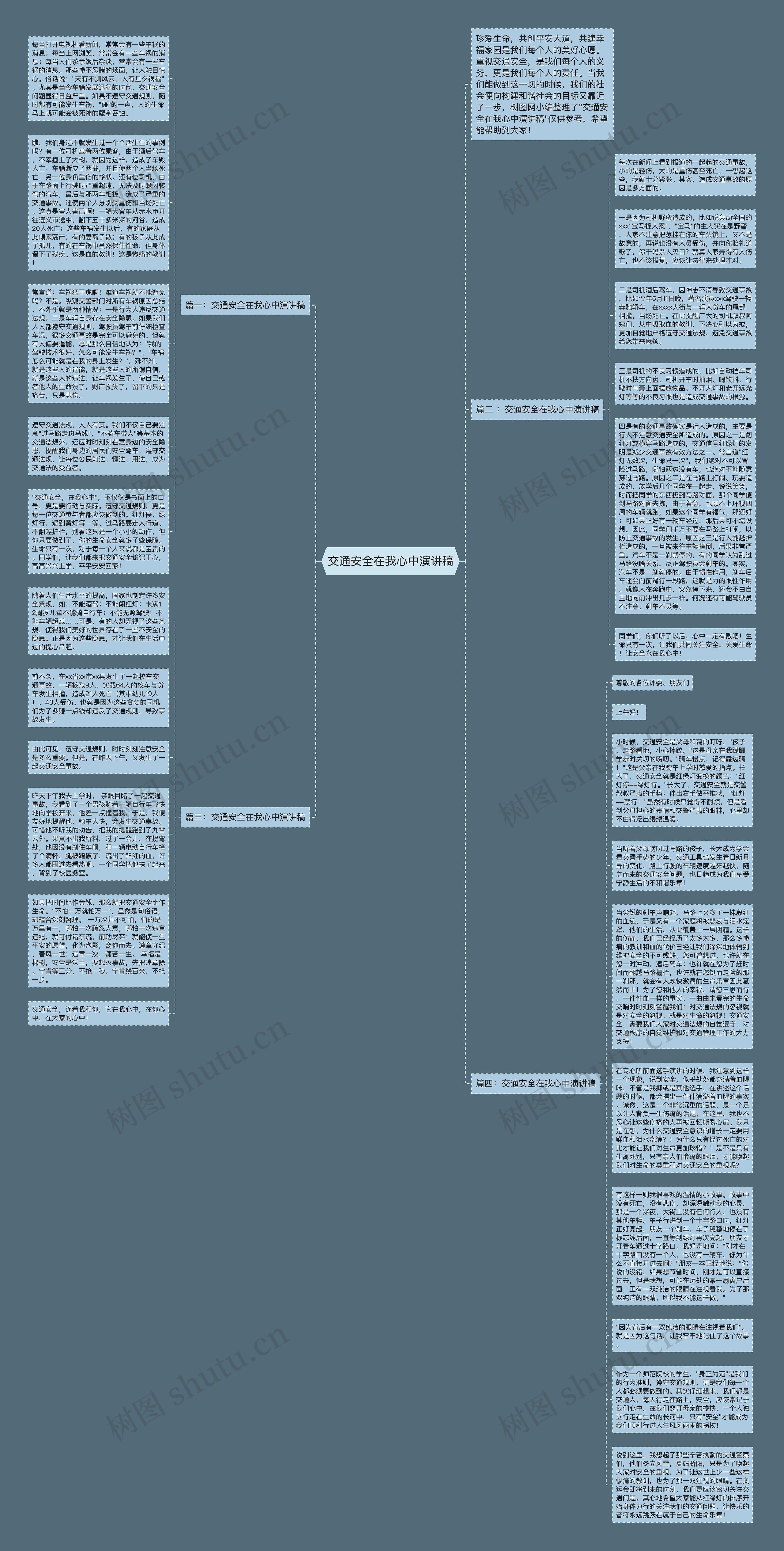 交通安全在我心中演讲稿思维导图