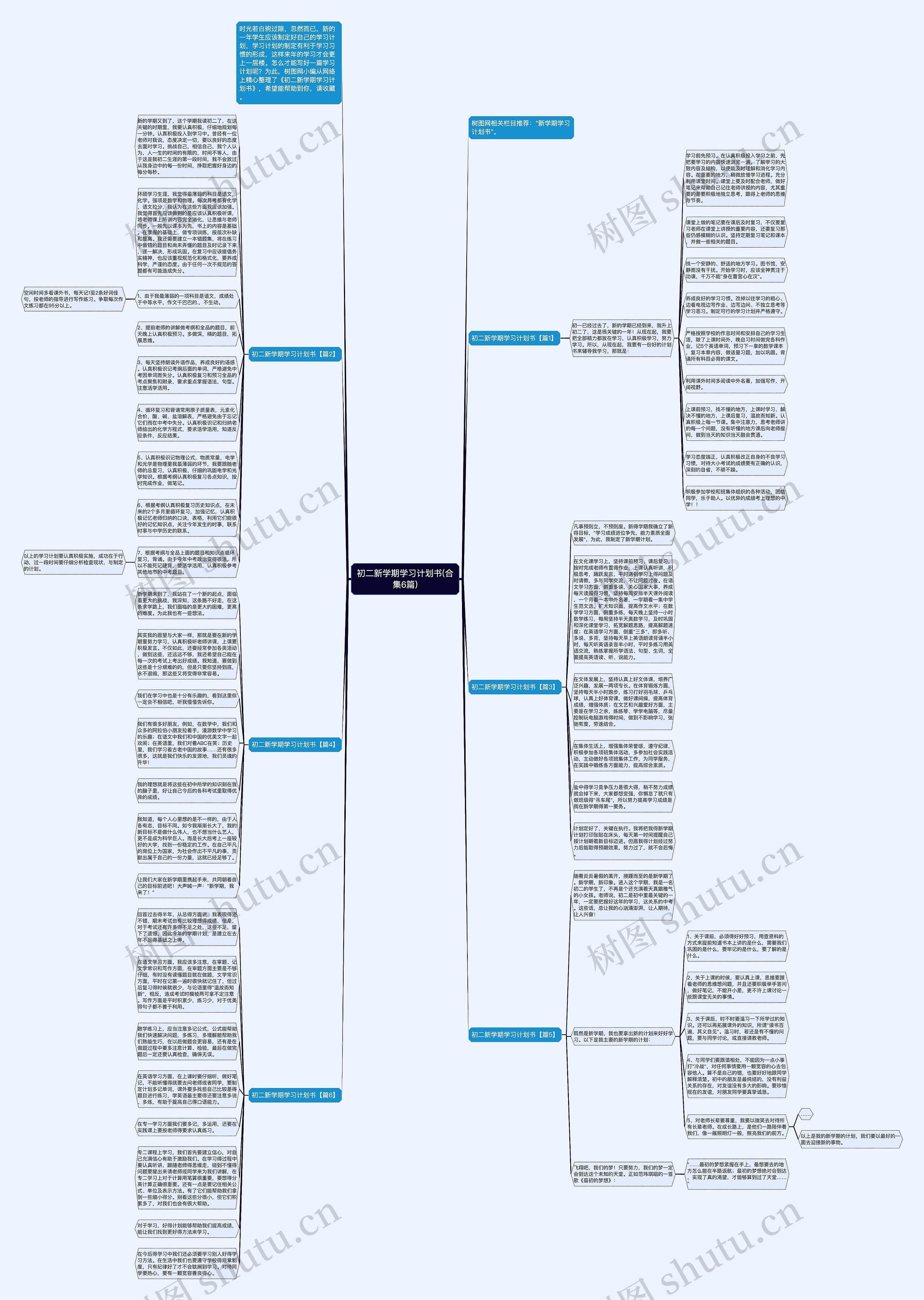 初二新学期学习计划书(合集6篇)思维导图