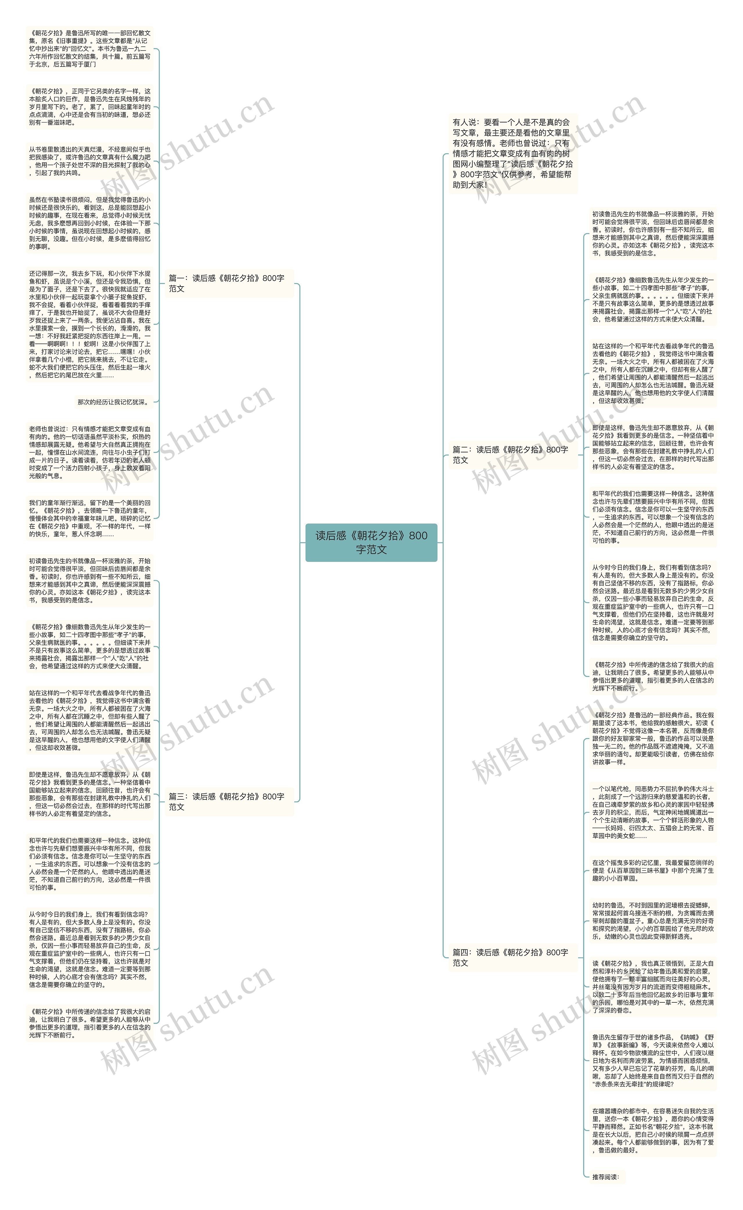读后感《朝花夕拾》800字范文思维导图