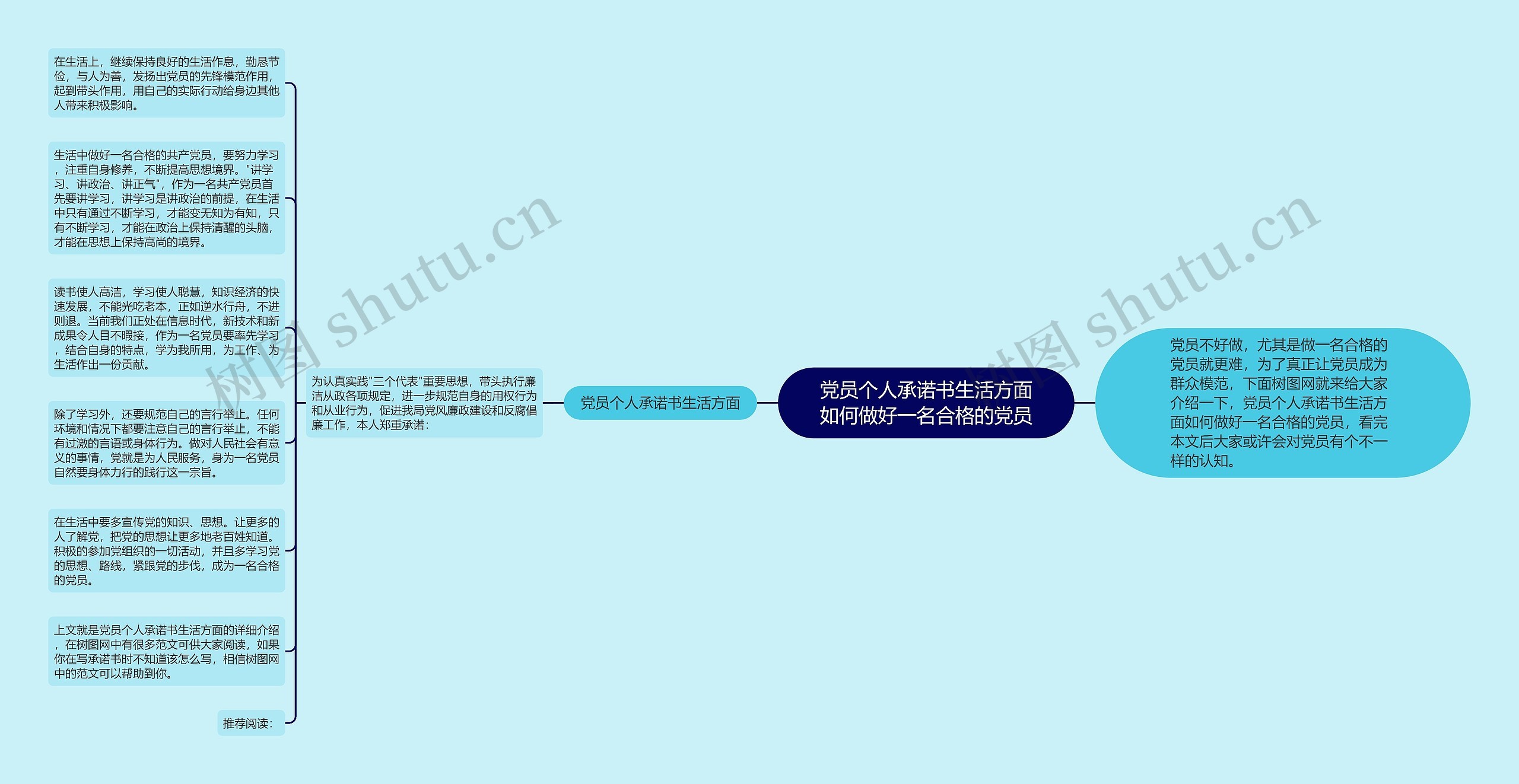 党员个人承诺书生活方面如何做好一名合格的党员思维导图