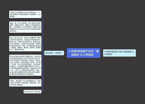 小学第8周国旗下讲话“爱国爱校 从小事做起”