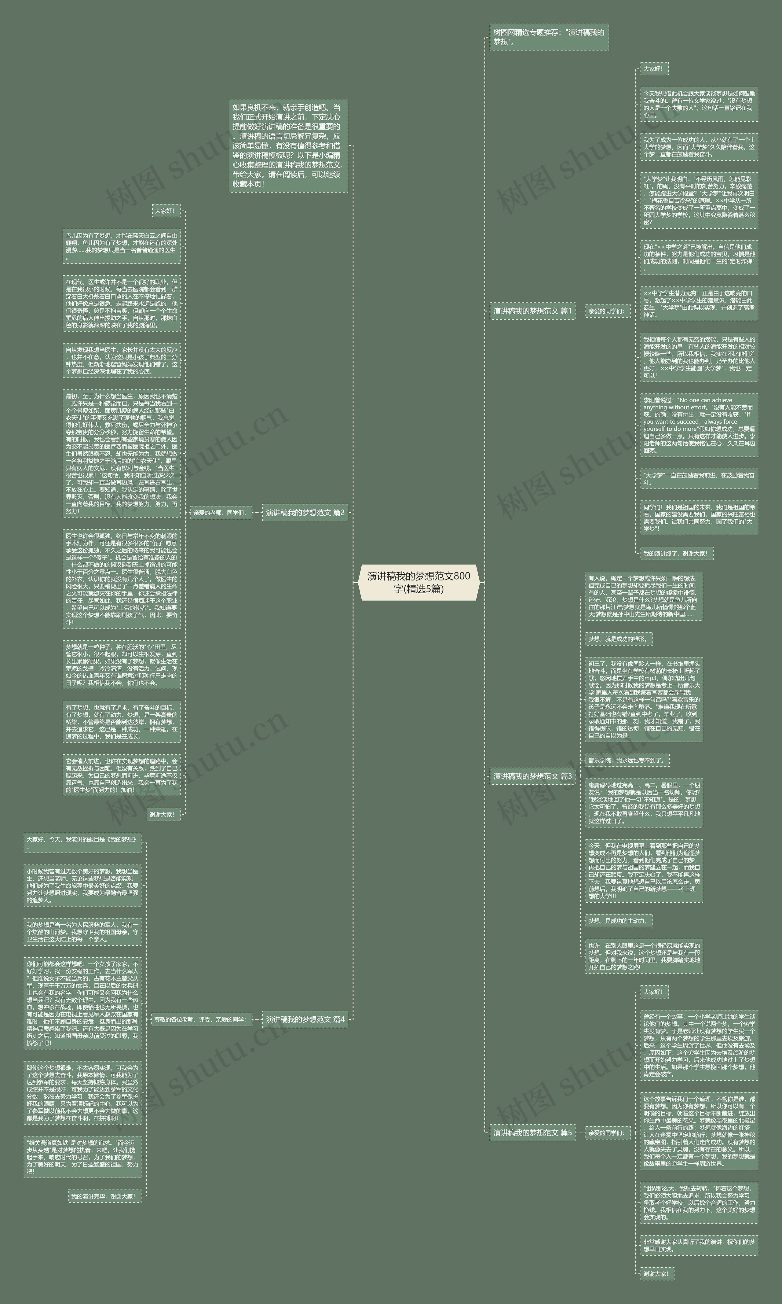 演讲稿我的梦想范文800字(精选5篇)思维导图高清图 演讲稿我的梦想范文800字(精选5篇)思维导图