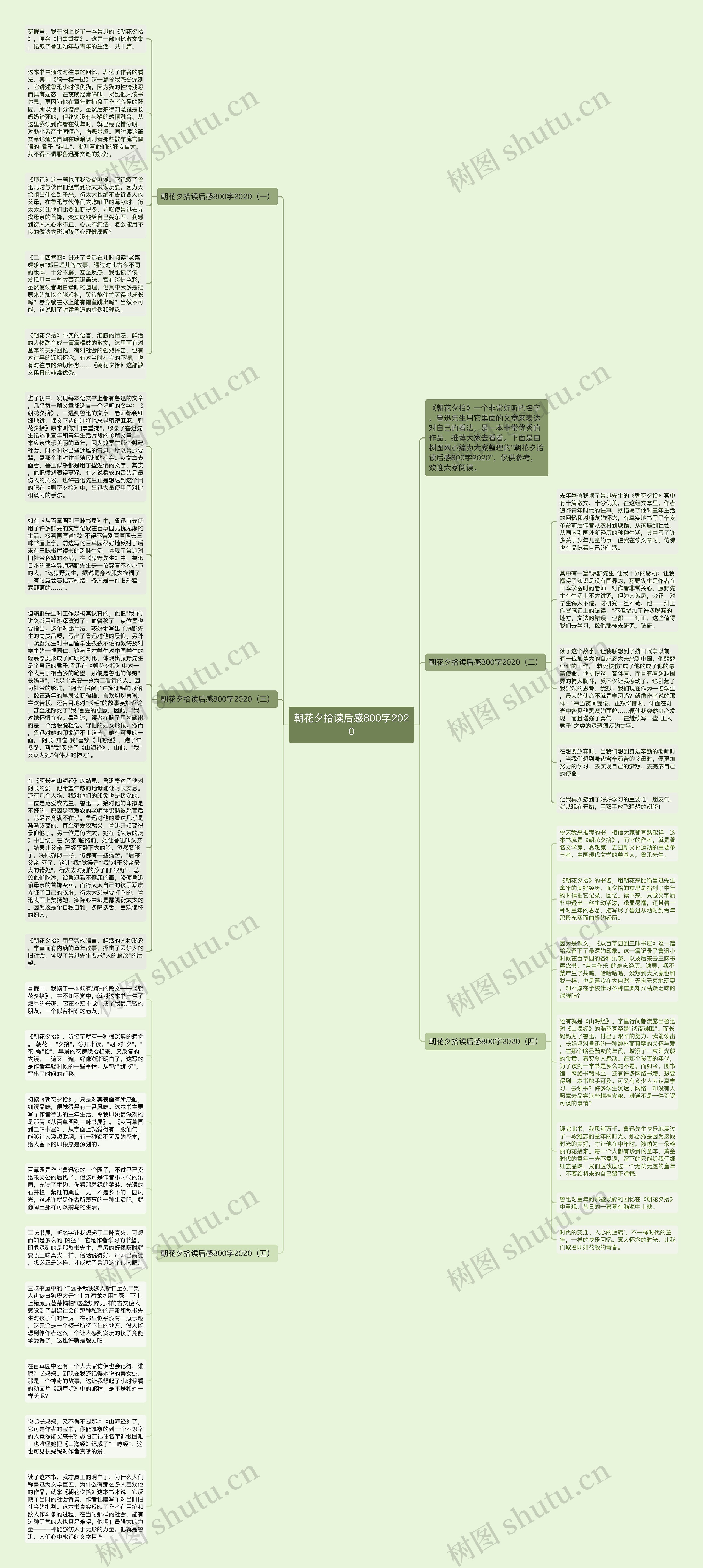 朝花夕拾读后感800字2020思维导图