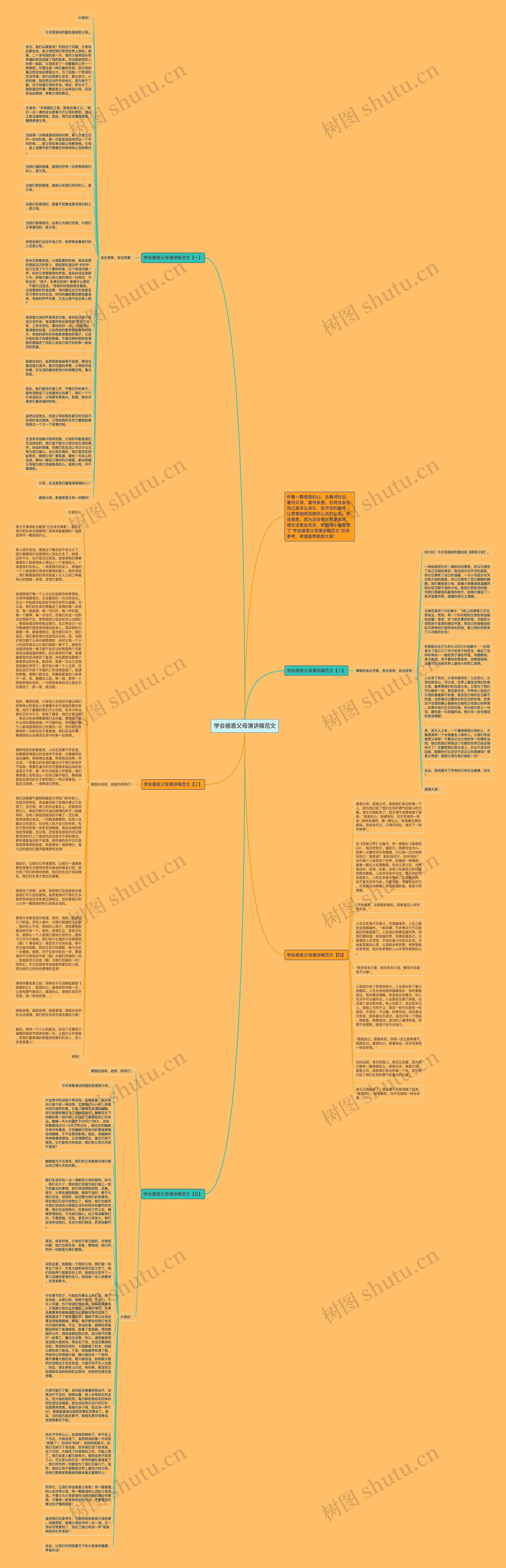 学会感恩父母演讲稿范文思维导图
