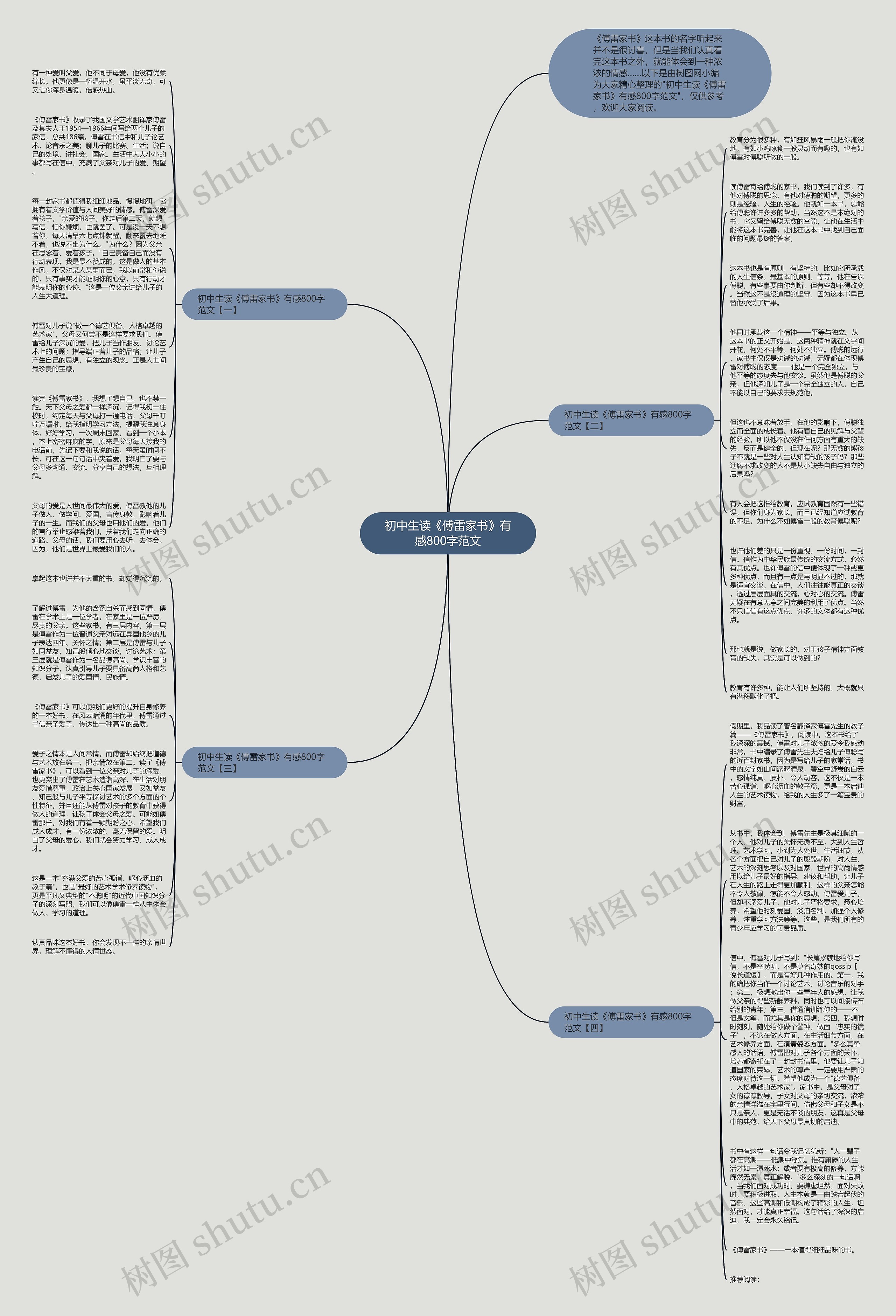 初中生读《傅雷家书》有感800字范文思维导图