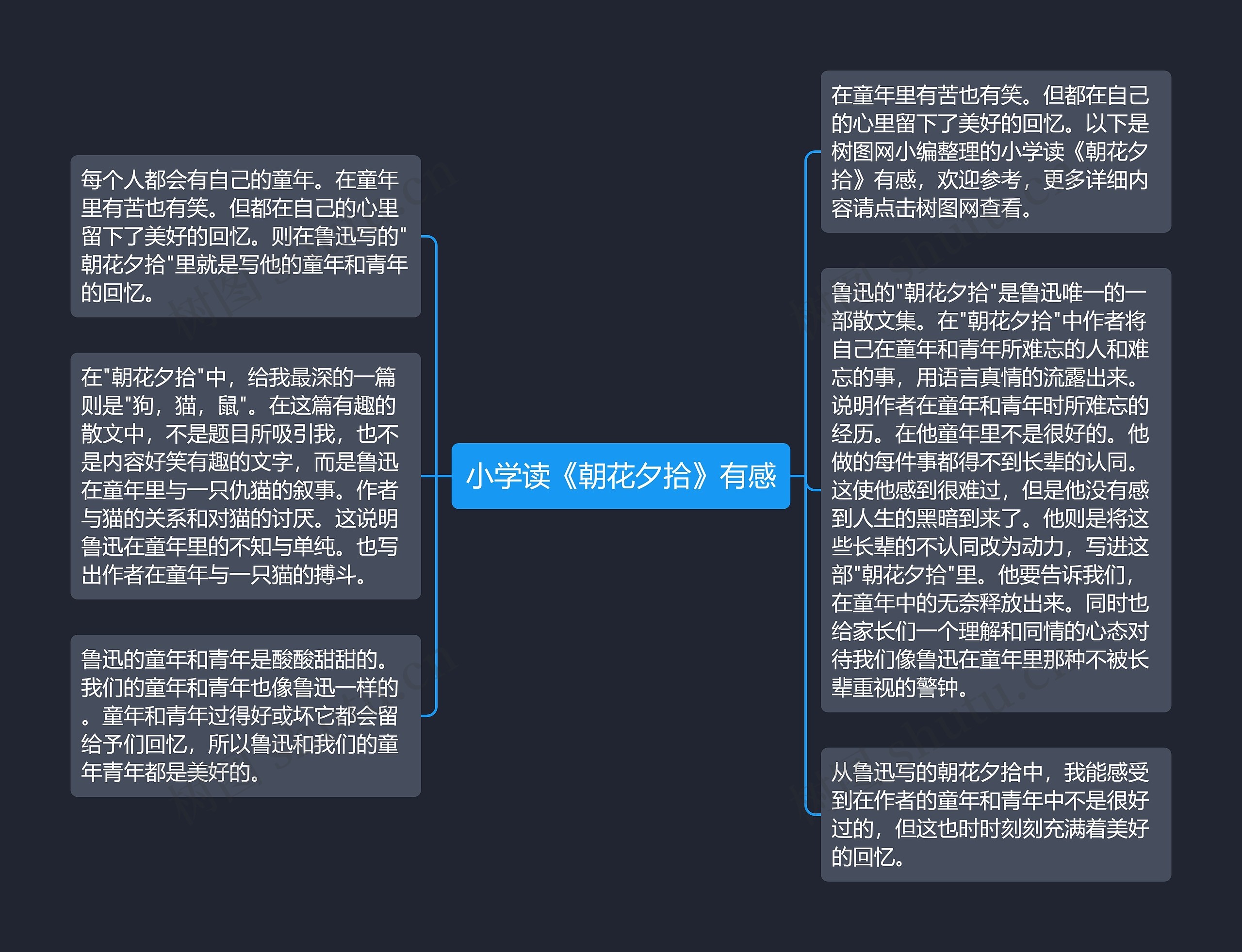 小学读《朝花夕拾》有感思维导图