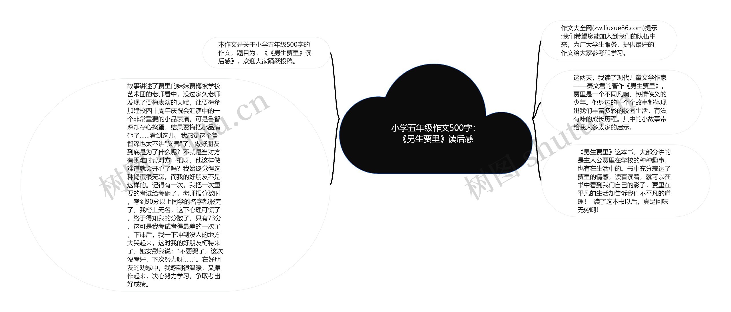 小学五年级作文500字：《男生贾里》读后感思维导图