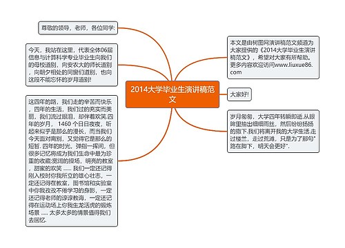 2014大学毕业生演讲稿范文