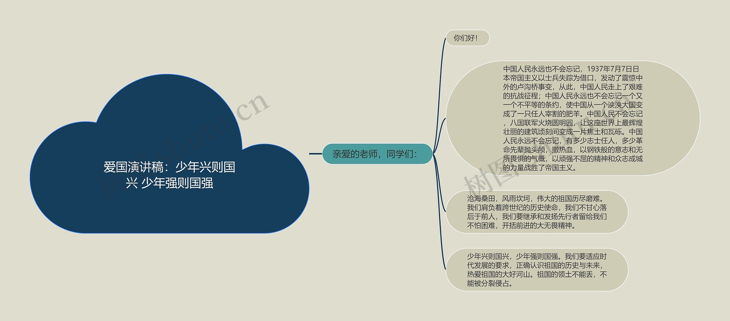 爱国演讲稿：少年兴则国兴 少年强则国强思维导图