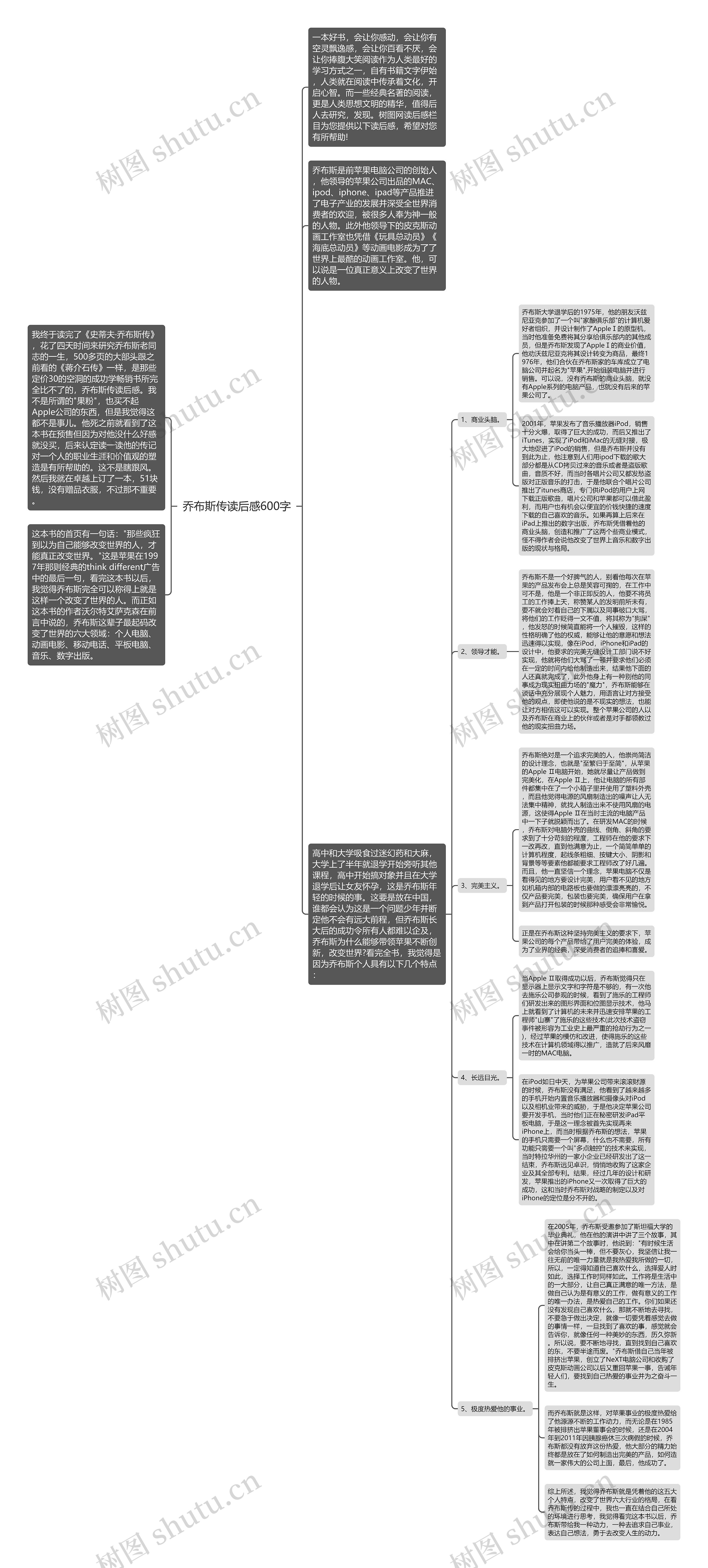 乔布斯传读后感600字思维导图