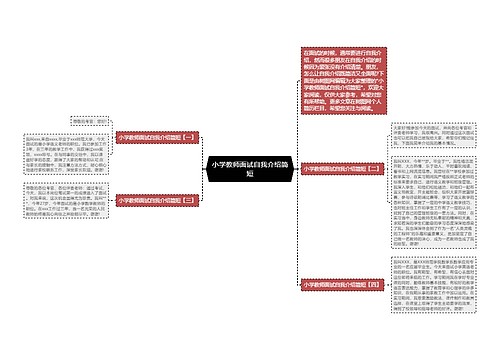 小学教师面试自我介绍简短