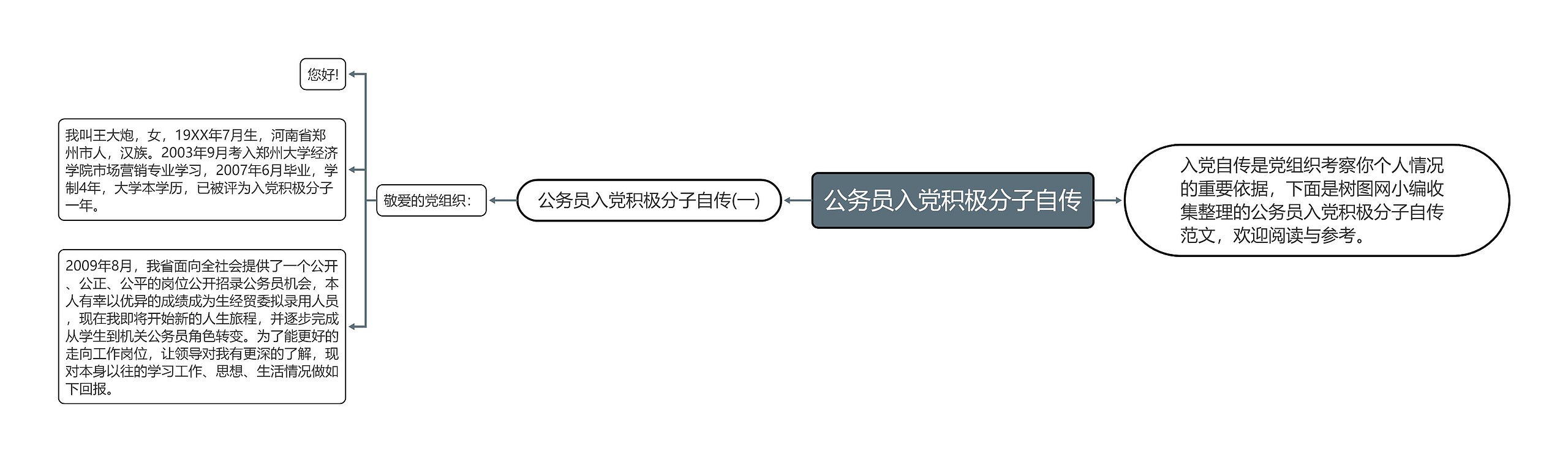 公务员入党积极分子自传思维导图