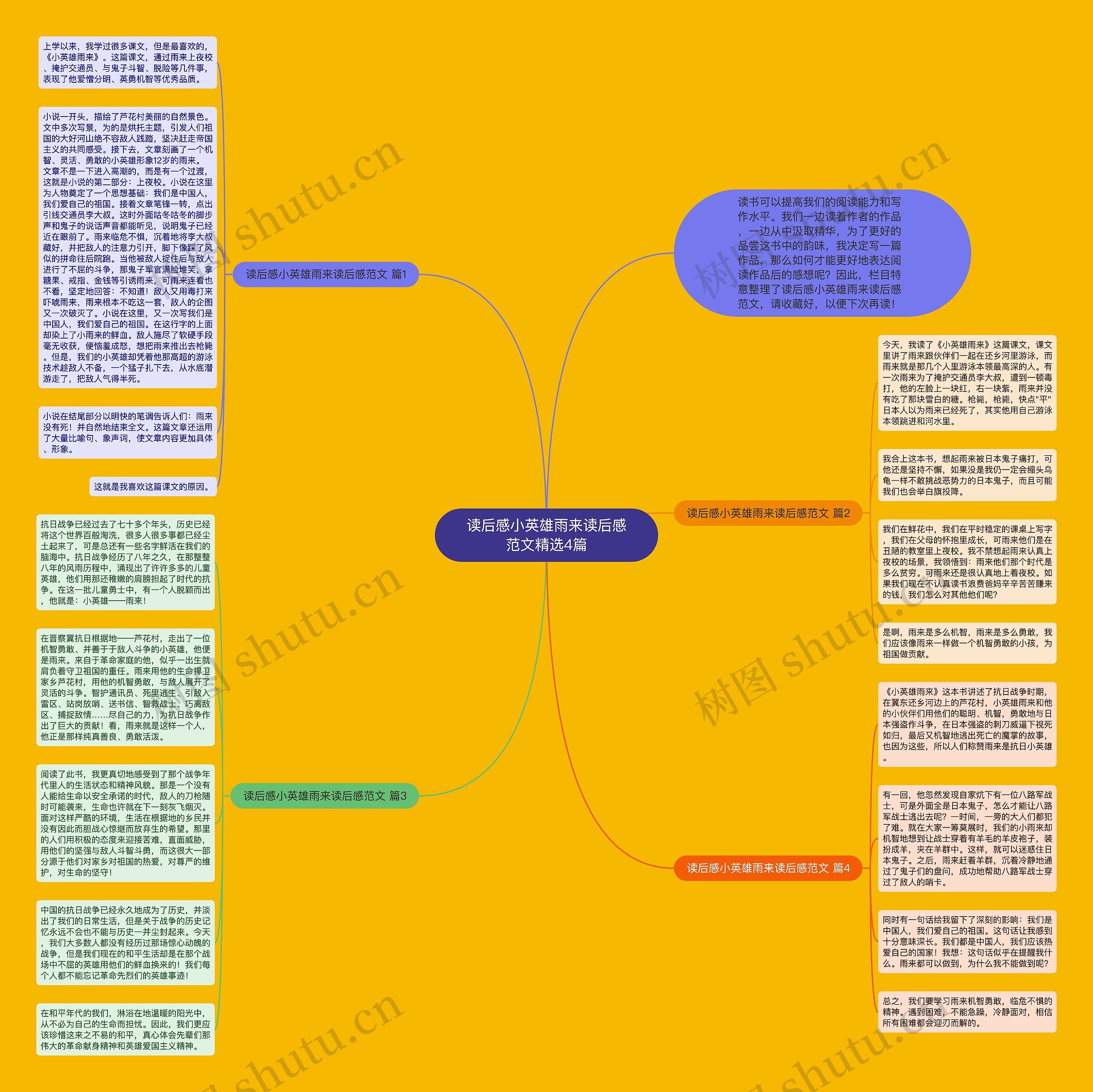 读后感小英雄雨来读后感范文精选4篇思维导图