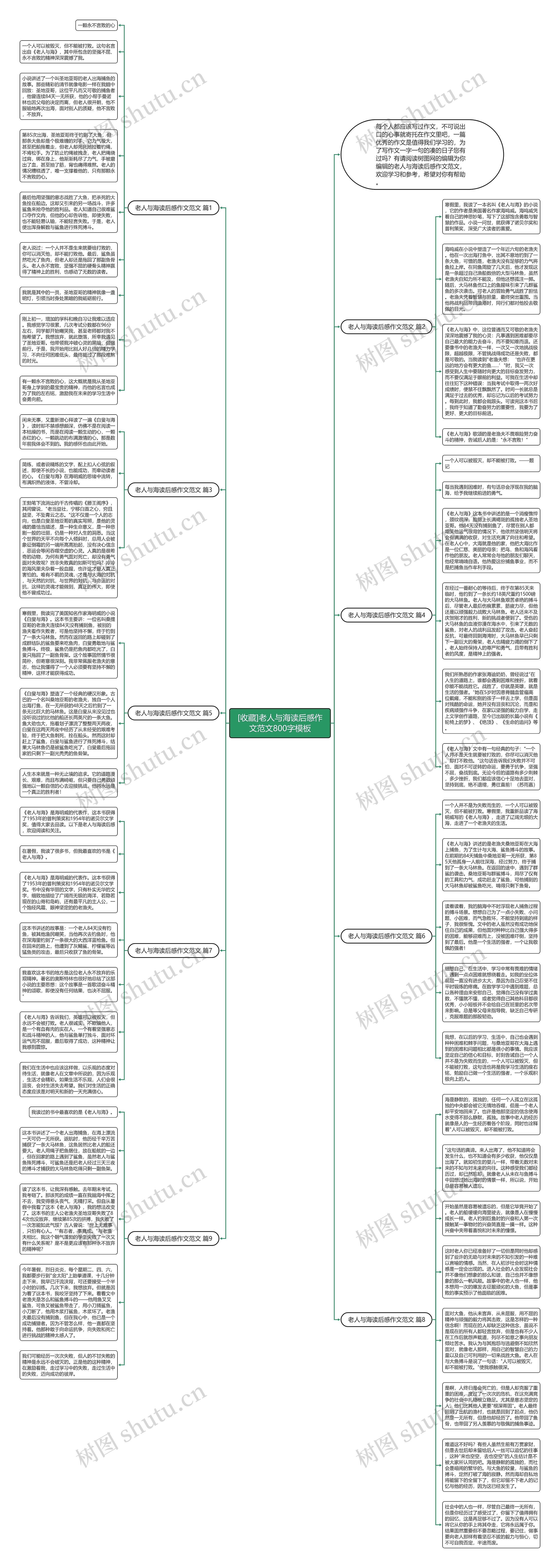 [收藏]老人与海读后感作文范文800字思维导图