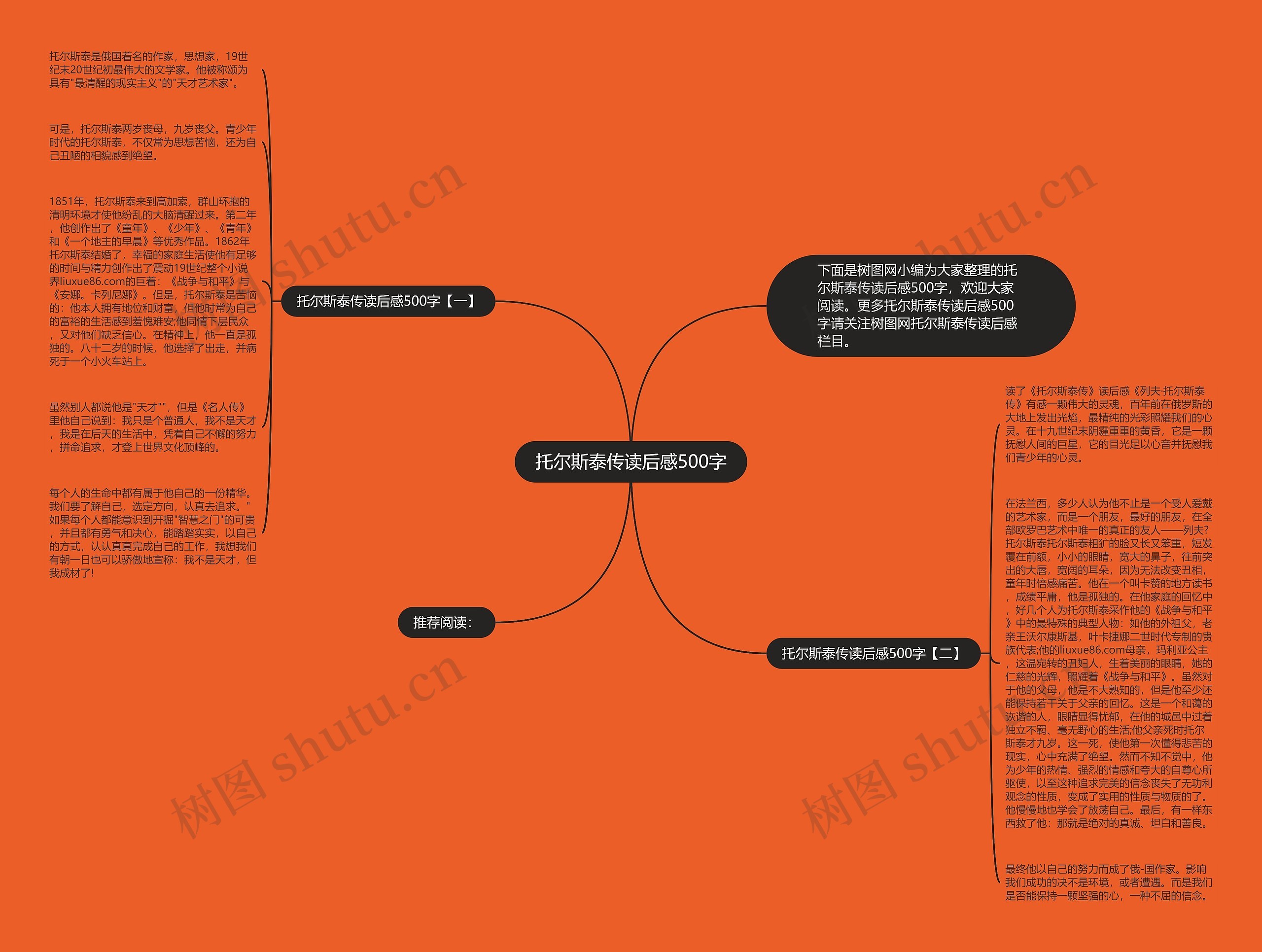 托尔斯泰传读后感500字思维导图