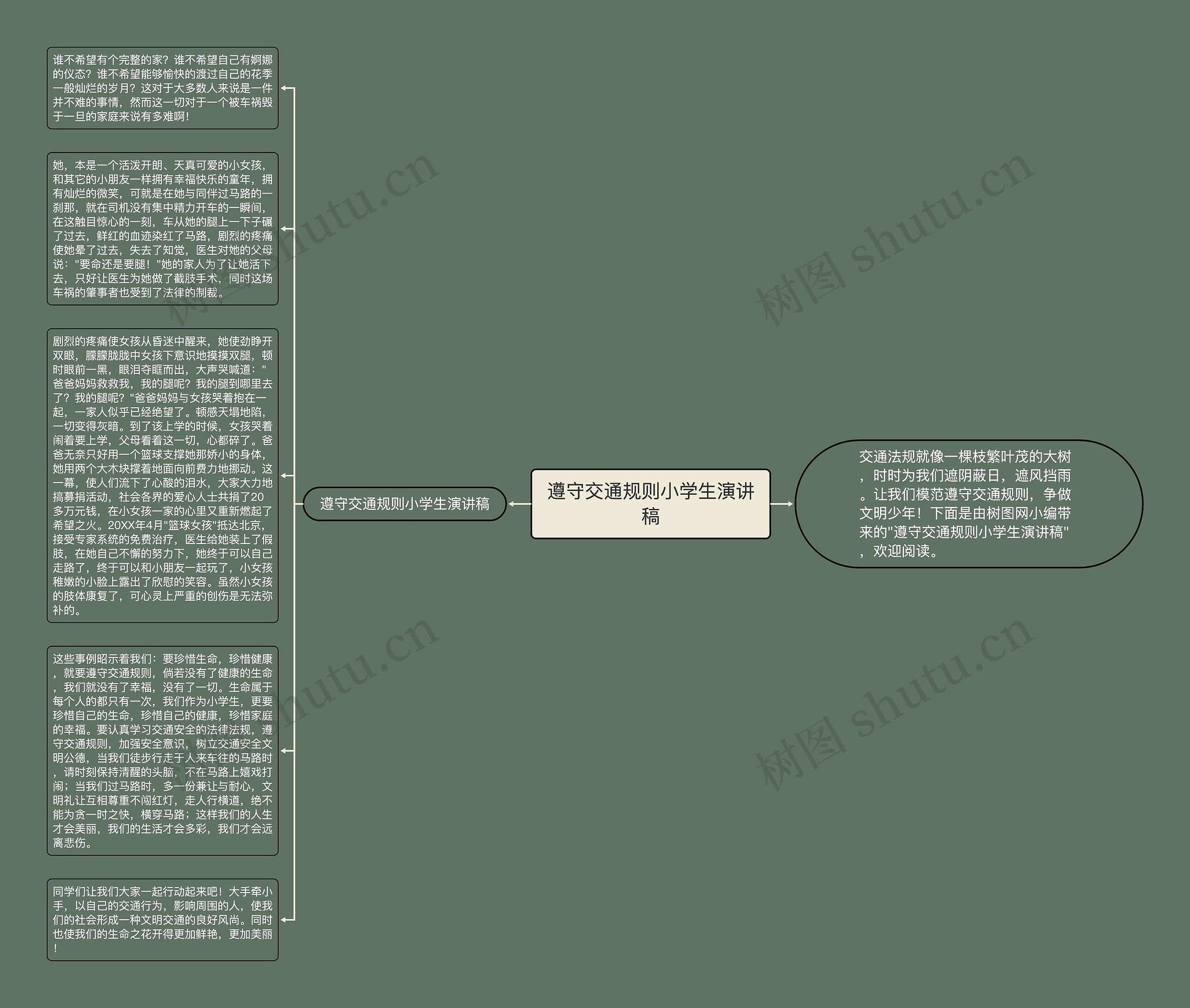 遵守交通规则小学生演讲稿思维导图