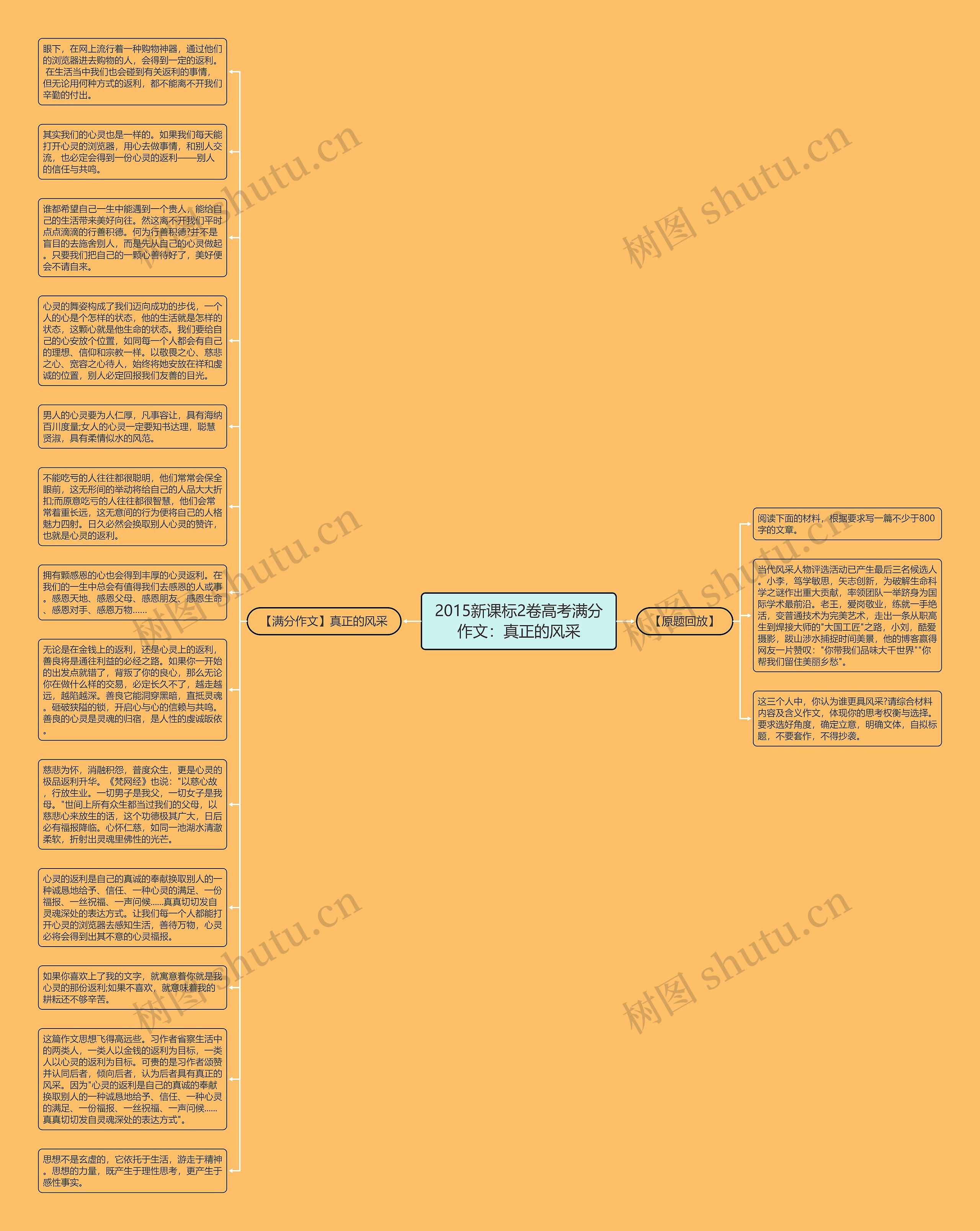 2015新课标2卷高考满分作文：真正的风采思维导图