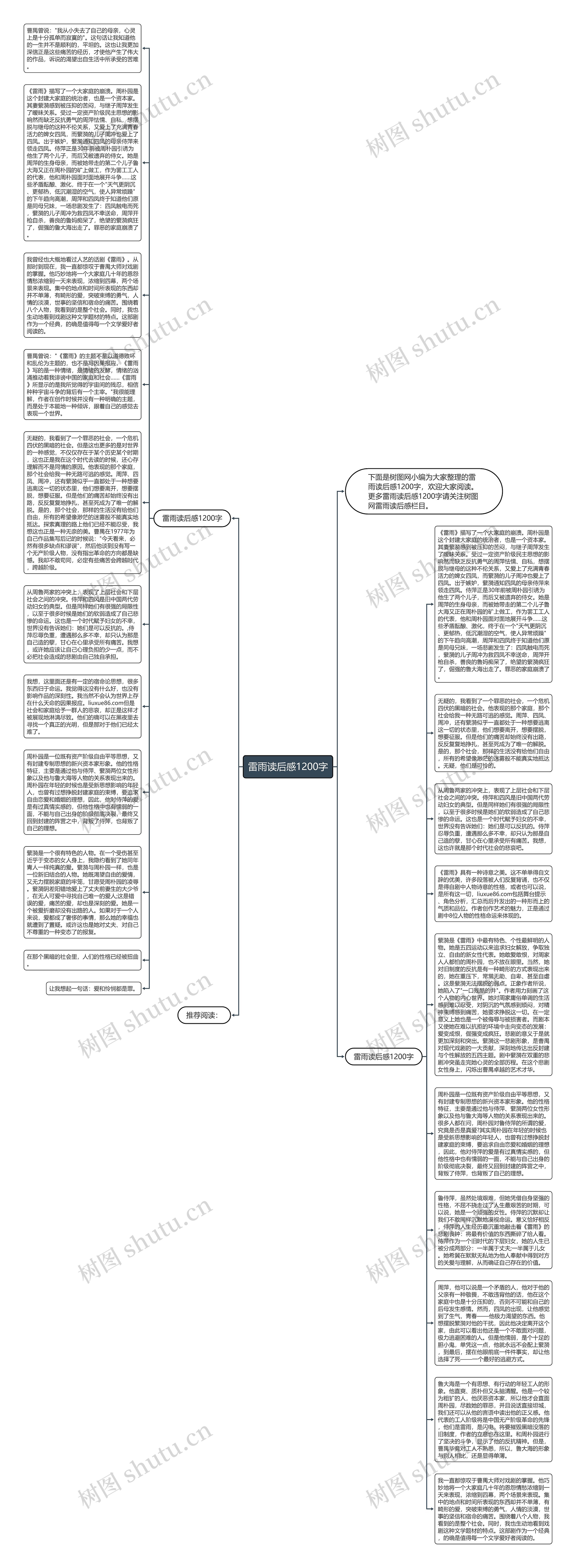 雷雨读后感1200字思维导图
