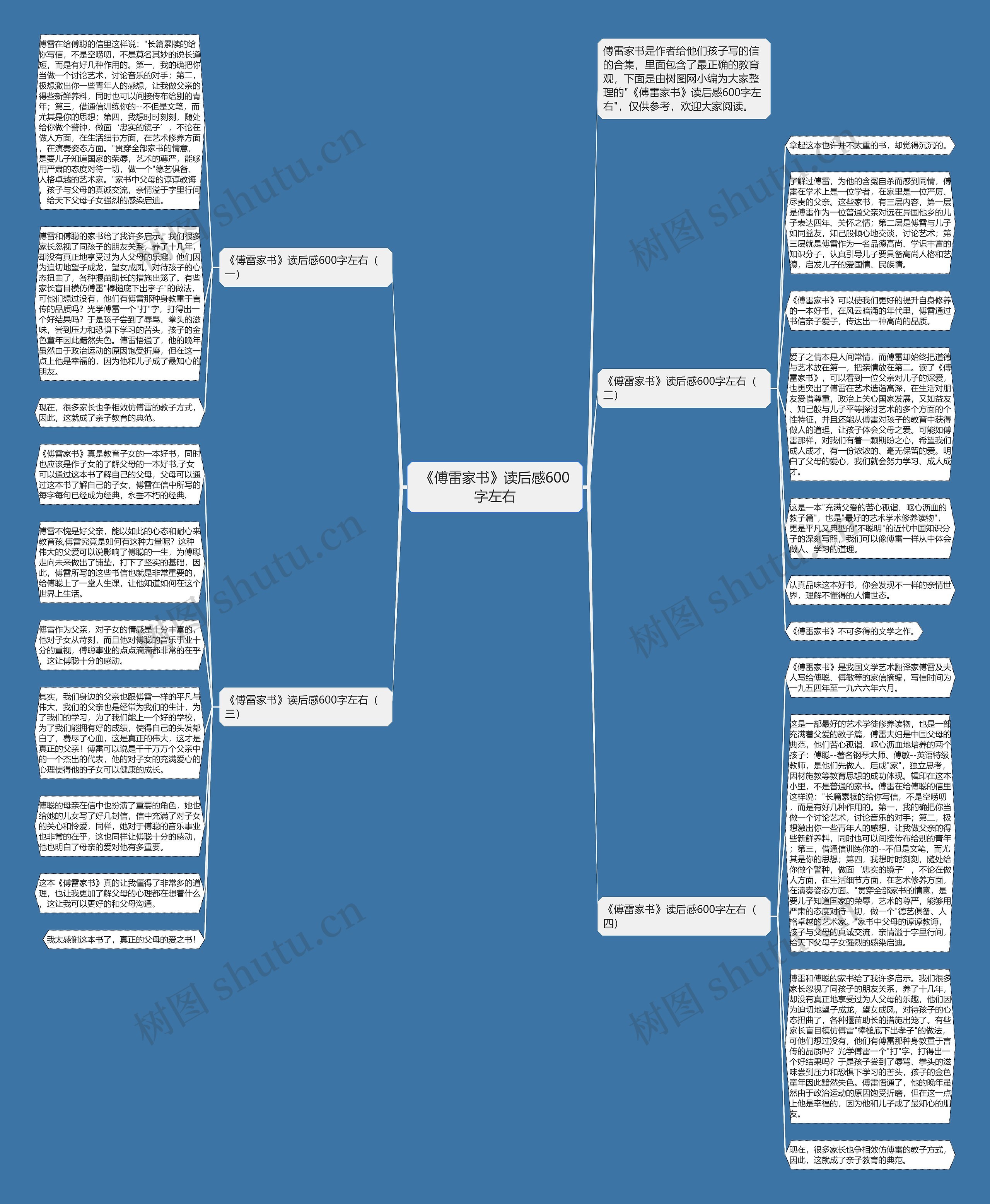 《傅雷家书》读后感600字左右思维导图