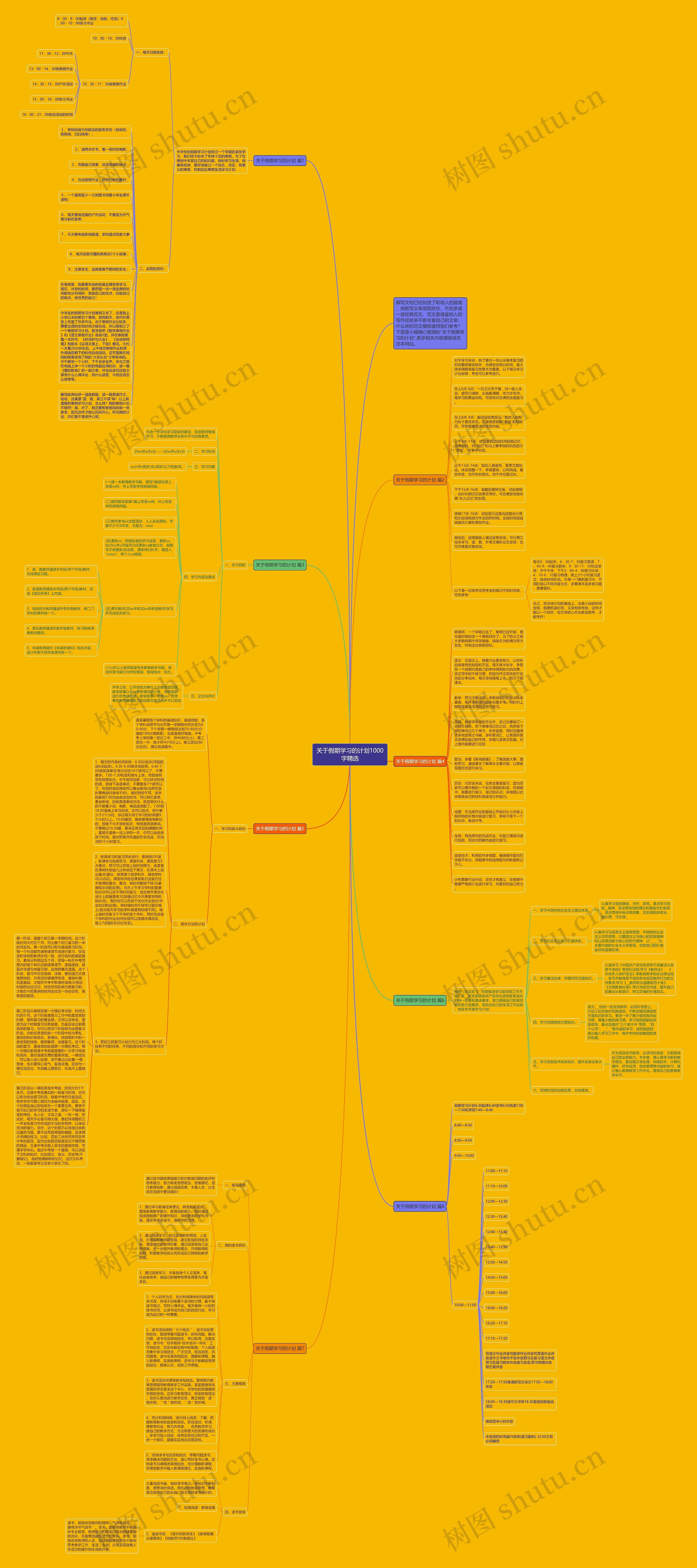 关于假期学习的计划1000字精选思维导图