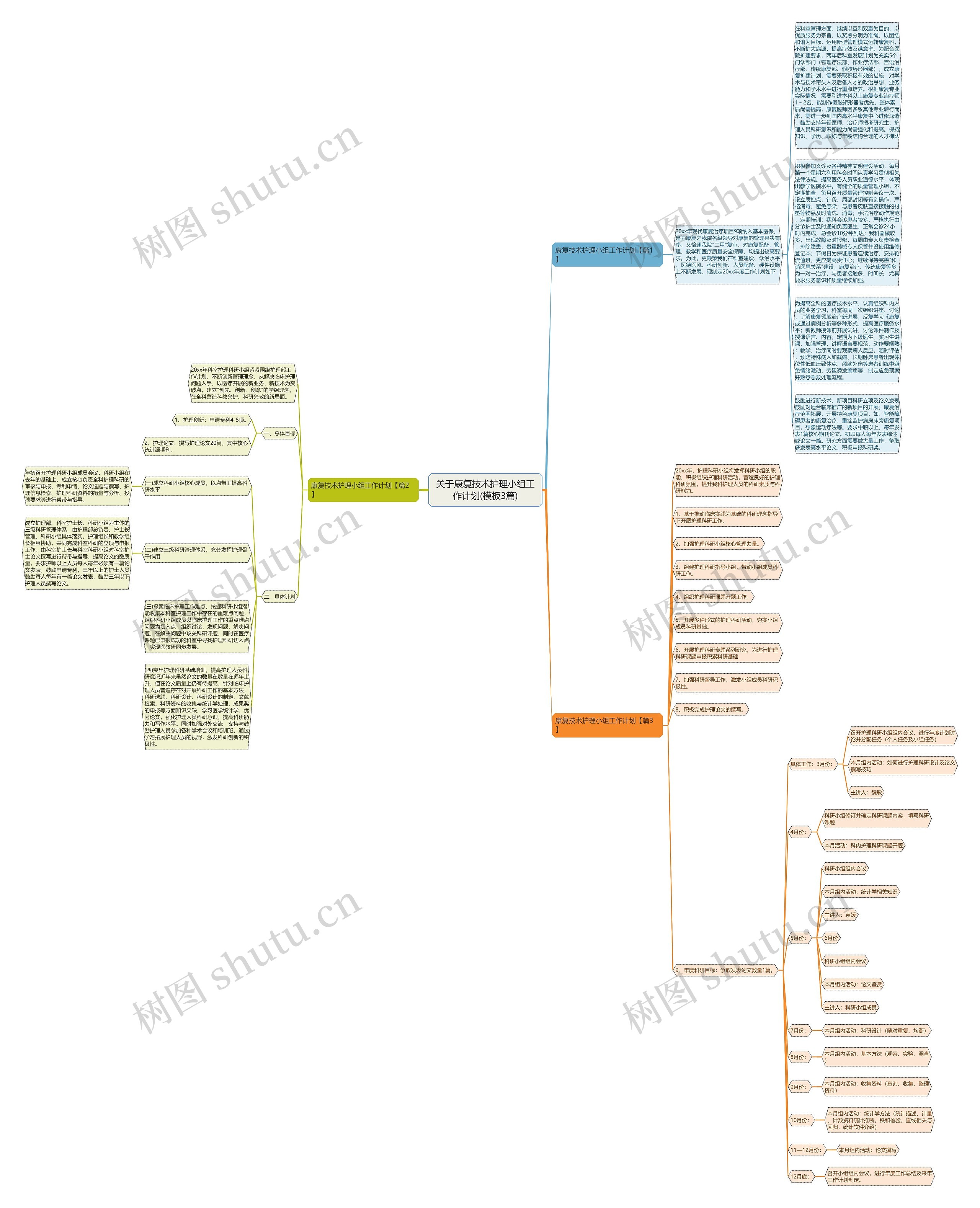 关于康复技术护理小组工作计划(3篇)思维导图