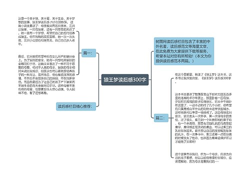 狼王梦读后感300字